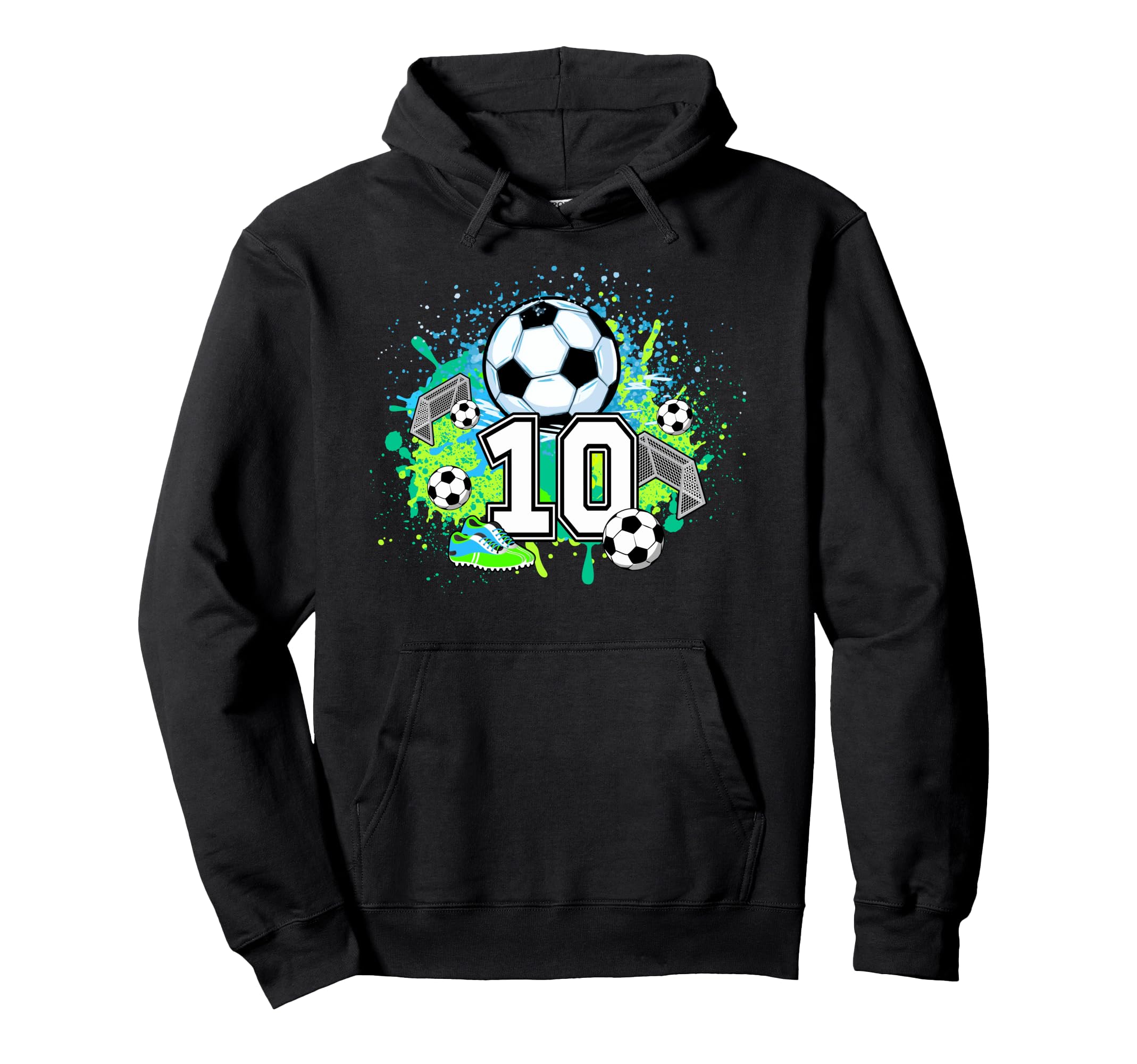 10Th Soccer Birthday Party 10 Year Old Hoodie - Fun Novelty Design Unisex - T-Shirt, Sweatshirt, Hoodie