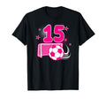 15 Years Old Birthday 15Th Soccer Themed T-Shirt - Minimalist Print Unisex - T-Shirt, Sweatshirt, Hoodie