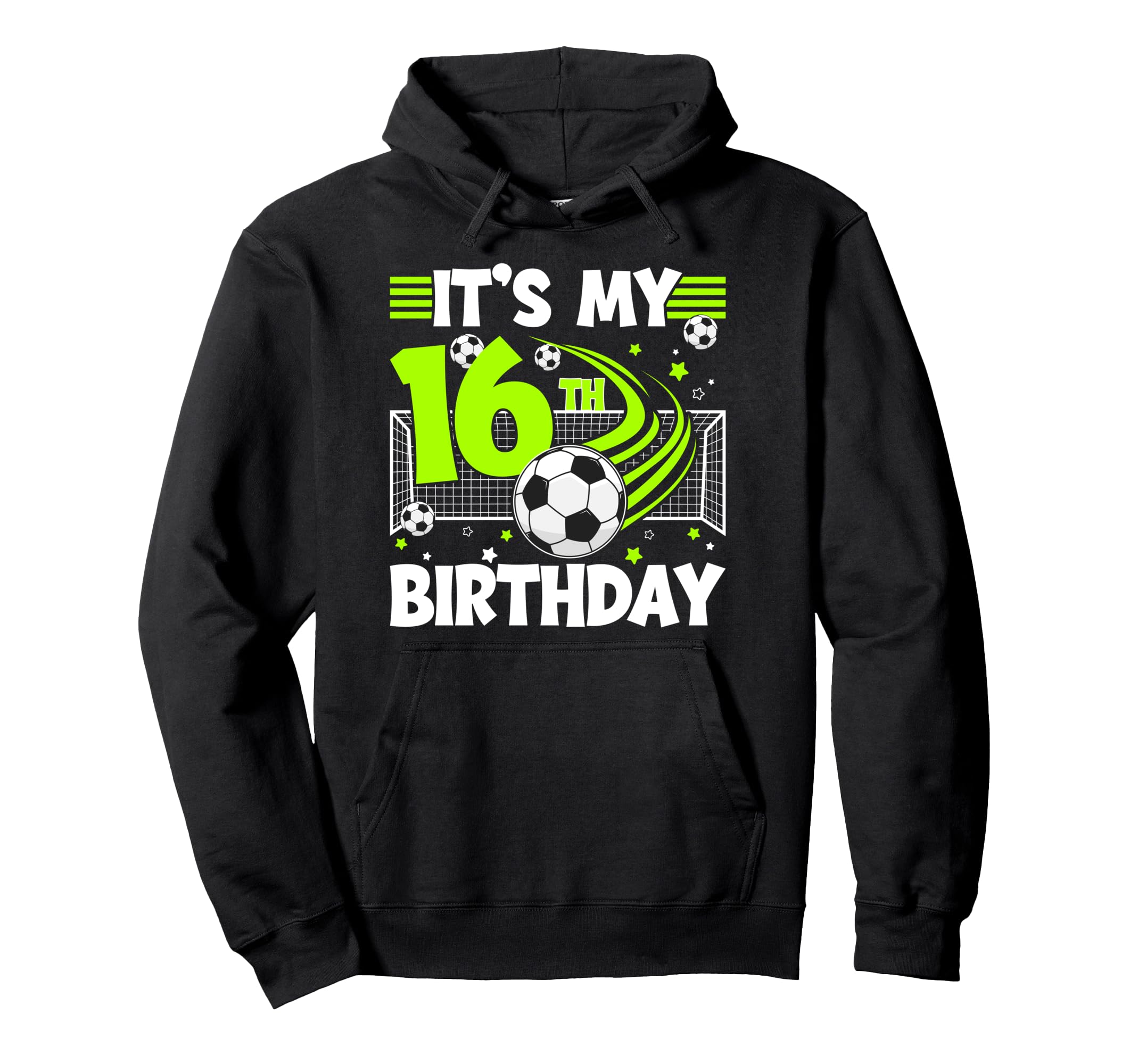 16Th Soccer Birthday Party 16 Year Hoodie - Custom Art Print for Adults - T-Shirt, Sweatshirt, Hoodie
