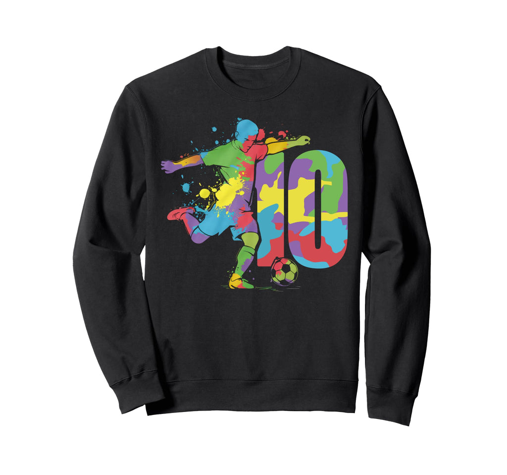10 Soccer Birthday Gift Soccer Fan Sweatshirt - Unique Graphic Men Women - T-Shirt, Sweatshirt, Hoodie