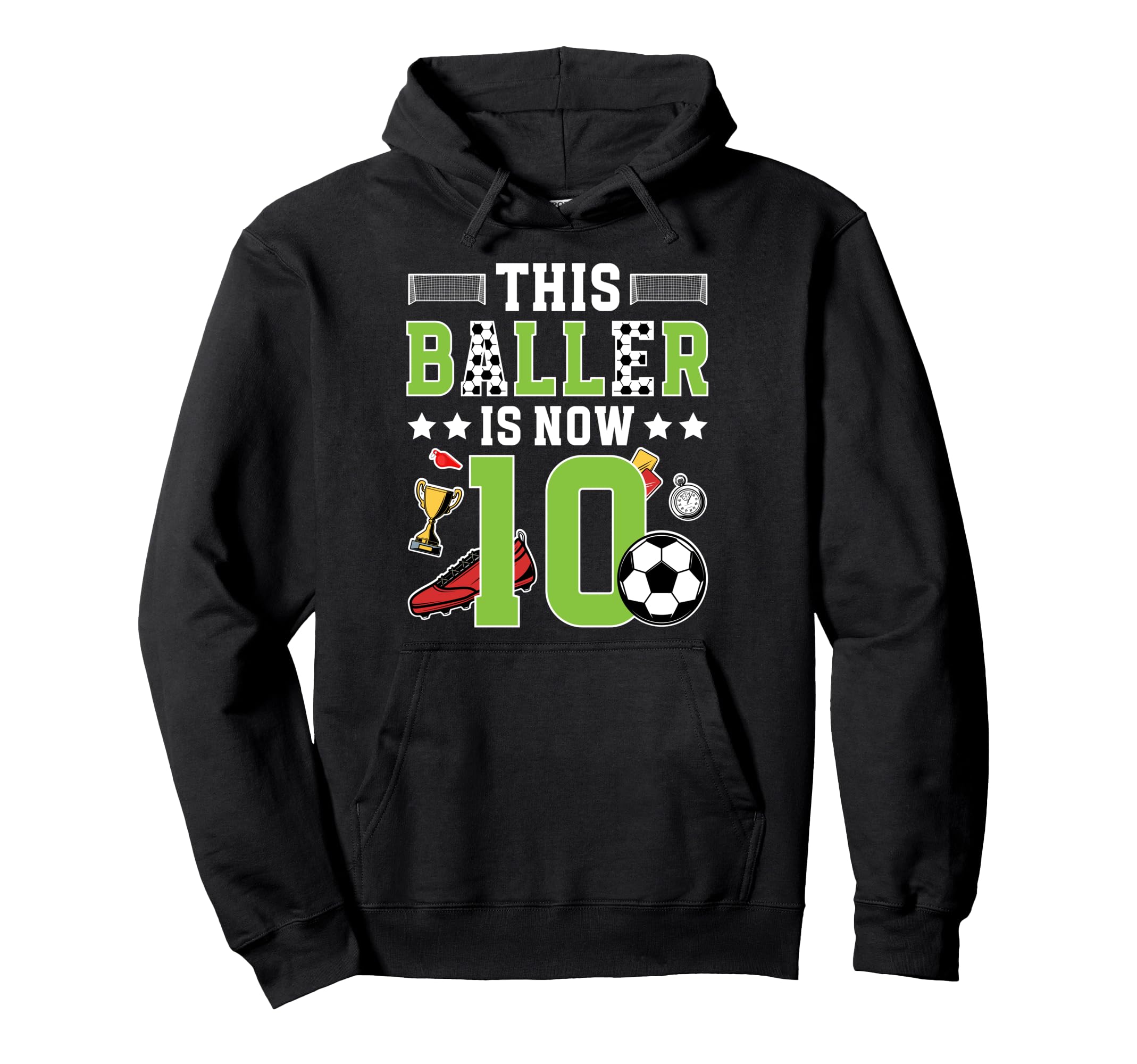 10Th Birthday Soccer Ten Year Old Soccer Hoodie - Novelty Apparel Unisex - T-Shirt, Sweatshirt, Hoodie