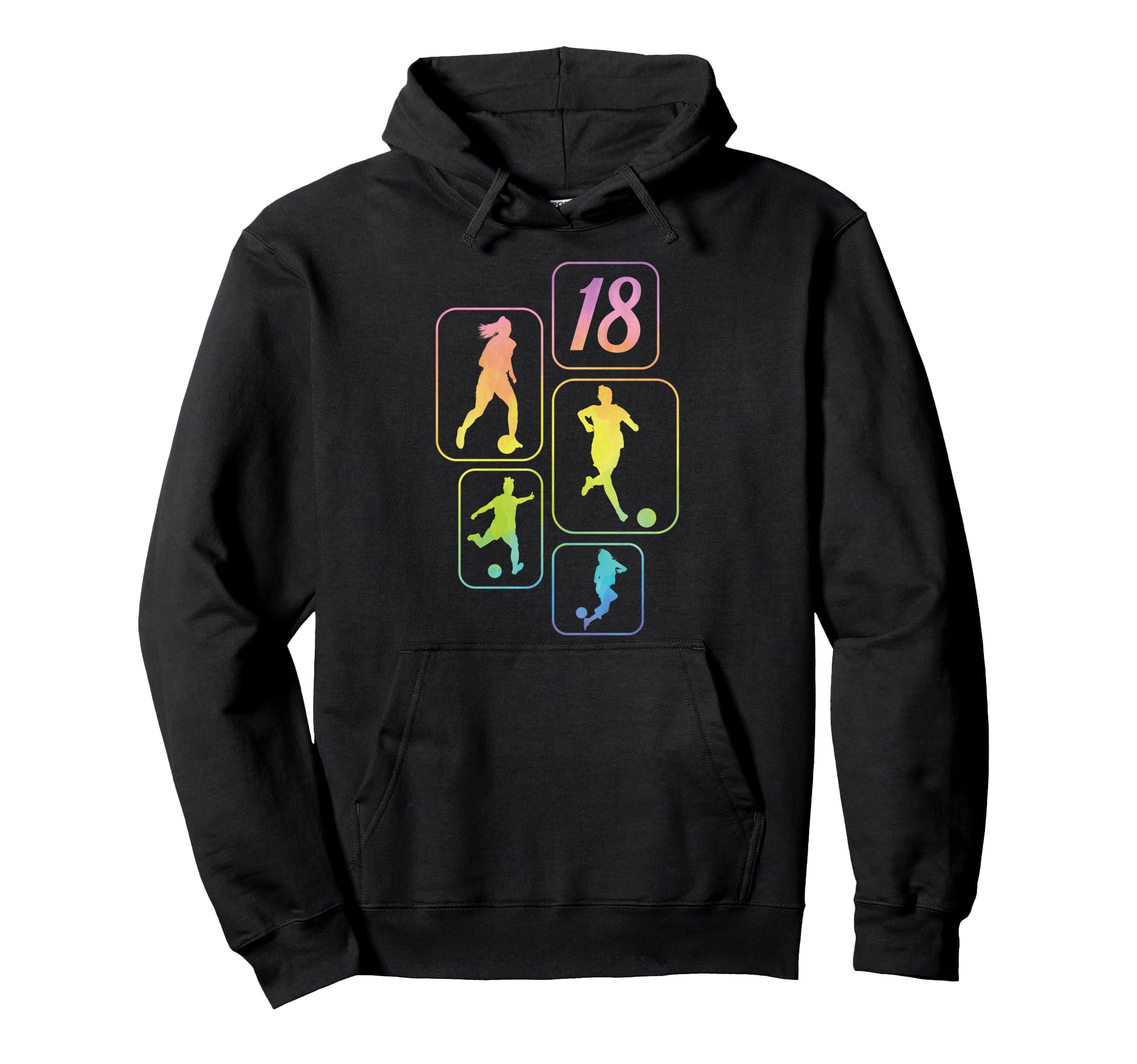 18Th Birthday Soccer Player Football 18 Hoodie - Aesthetic Graphic Unisex - T-Shirt, Sweatshirt, Hoodie
