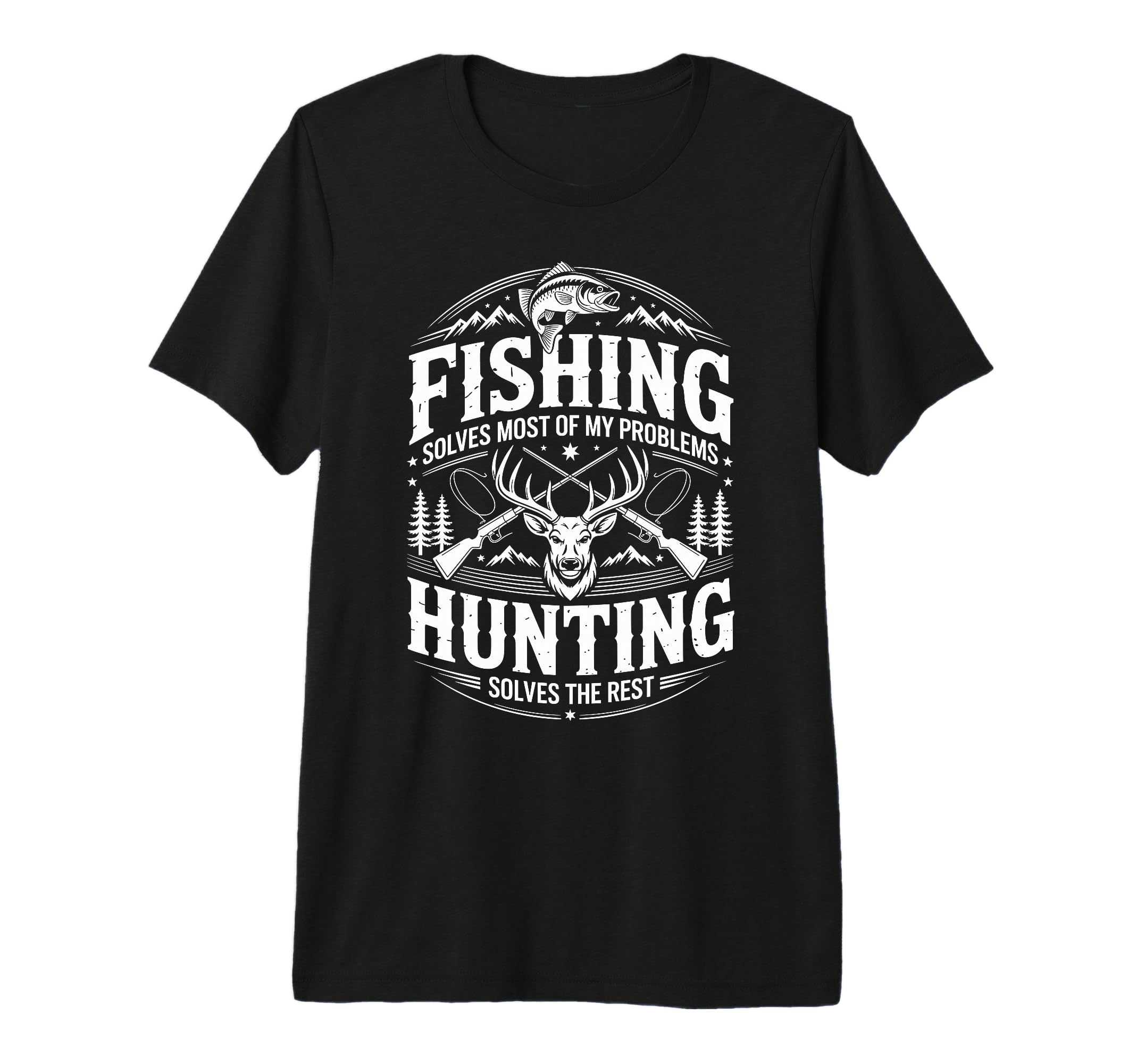 Fishing Solves Most My Problems T-Shirt - Novelty Apparel for Adults - T-Shirt, Sweatshirt, Hoodie