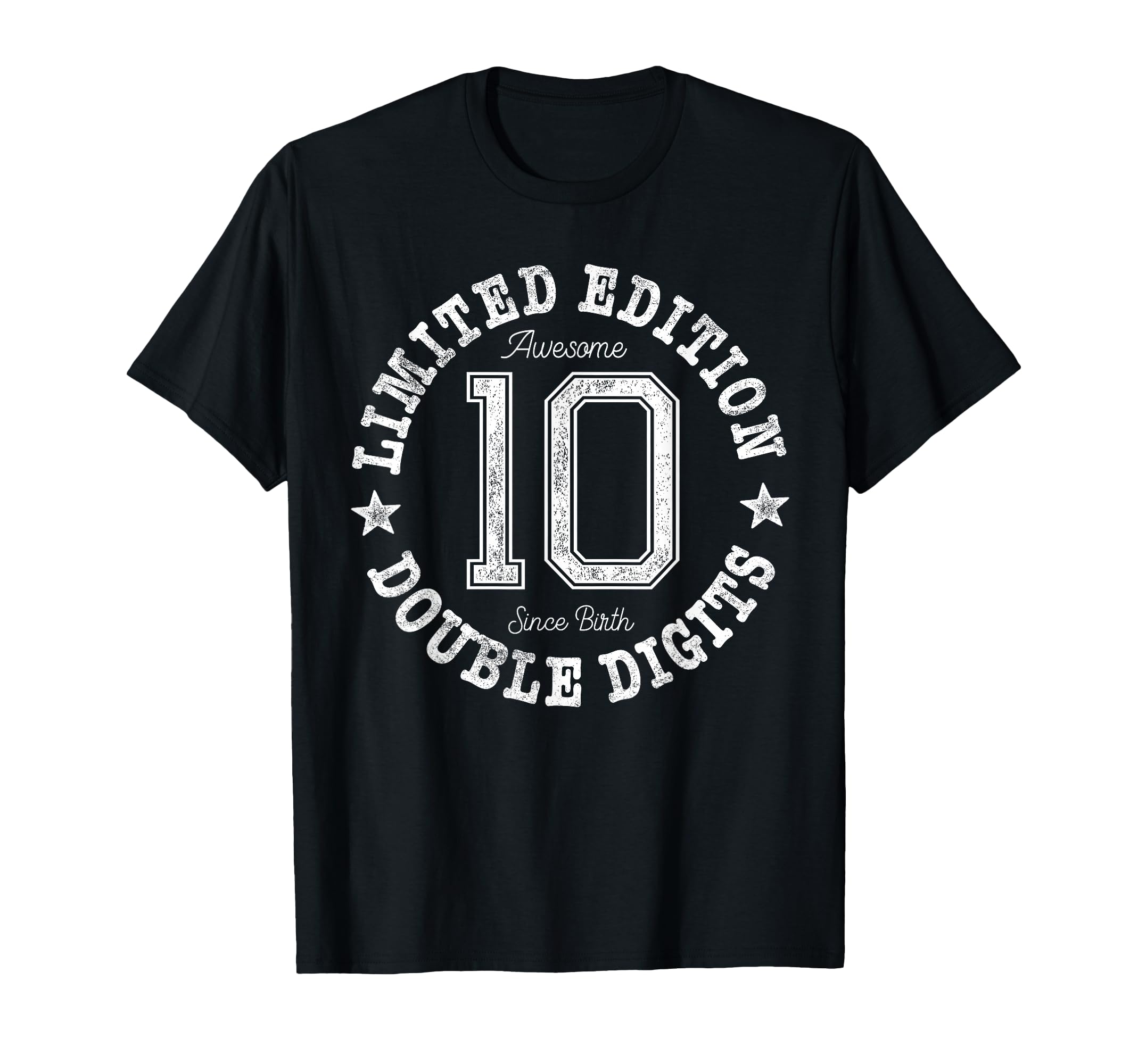 10 Double Digits 10Th Birthday 10 Year T-Shirt - Unique Graphic Men Women - T-Shirt, Sweatshirt, Hoodie