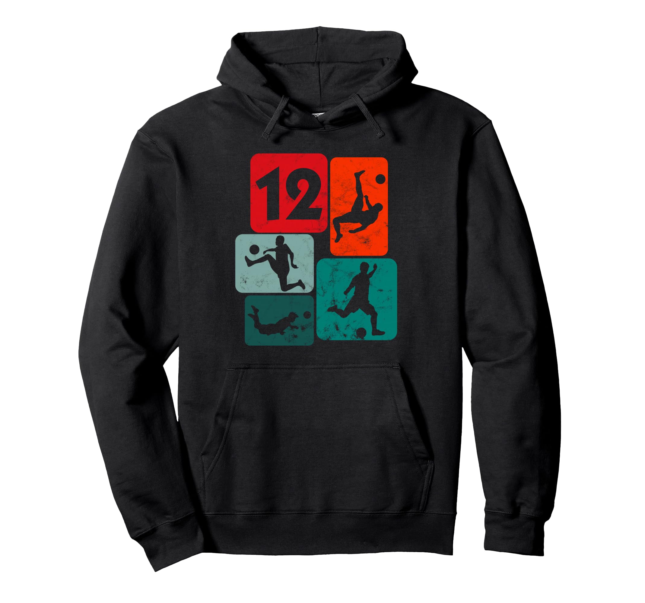 12Th Birthday Soccer 12 Years Old Hoodie - Graphic Print for Adults - T-Shirt, Sweatshirt, Hoodie
