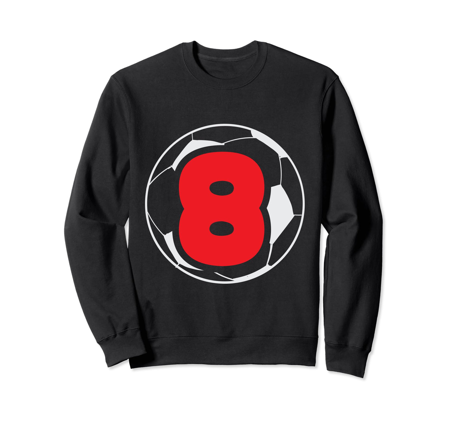 8Th Birthday 8 Years Soccer Sweatshirt - Custom Art Print for Adults - T-Shirt, Sweatshirt, Hoodie
