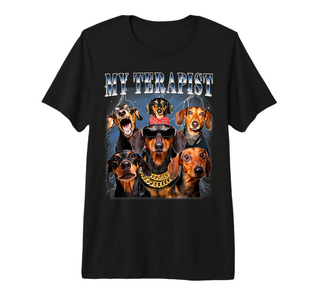 My Terapist Dachshund 90S Wiener Mom T-Shirt - Aesthetic Graphic Unisex - T-Shirt, Sweatshirt, Hoodie