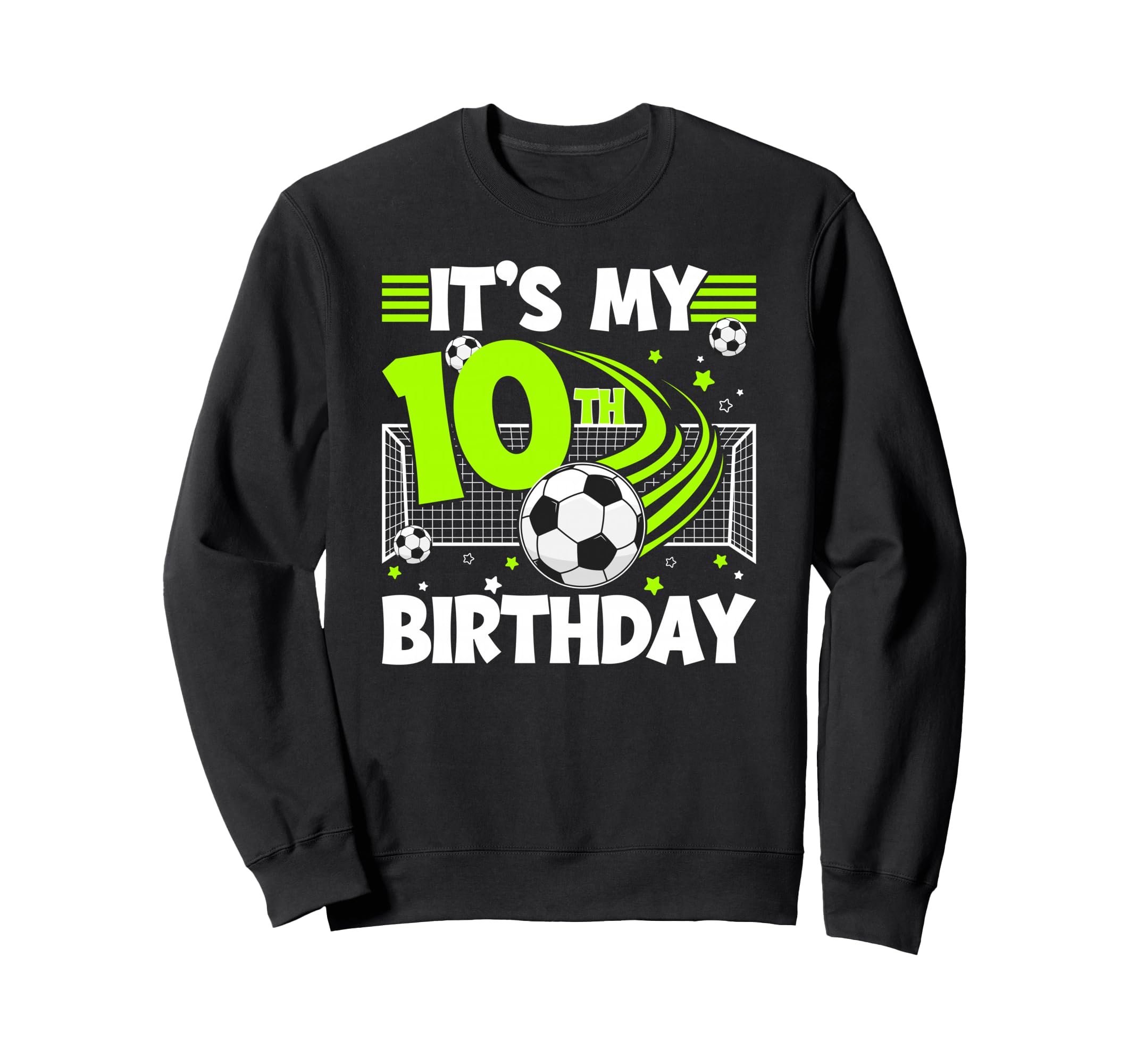 10Th Soccer Birthday Party 10 Year Sweatshirt - Custom Art Print Men Women - T-Shirt, Sweatshirt, Hoodie