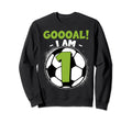 1 Year Old Birthday Soccer Themed Sweatshirt - Minimalist Print for Adults - T-Shirt, Sweatshirt, Hoodie