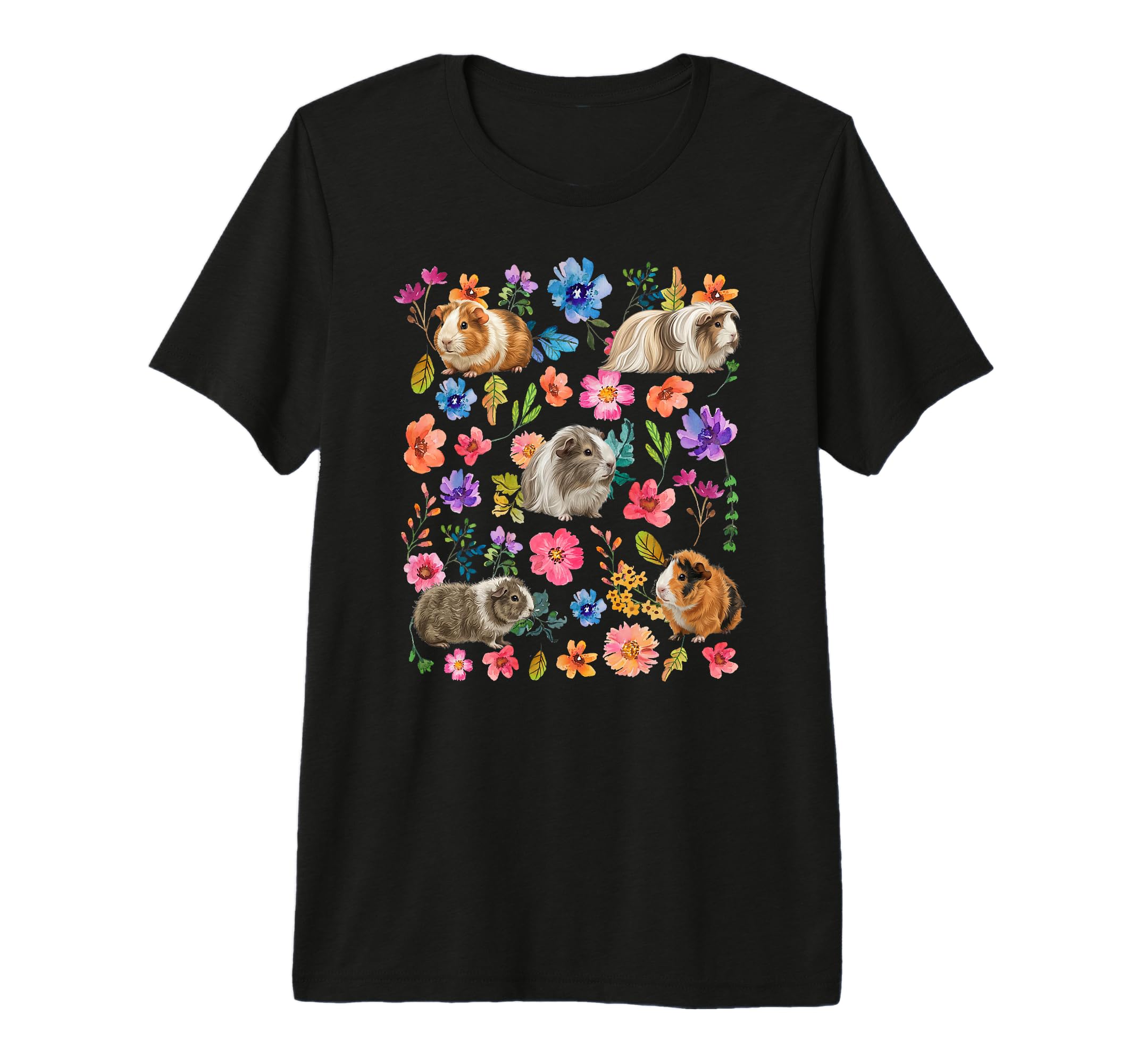 Guinea Pig Owner Flowers Guinea T-Shirt - Fun Novelty Design for Adults - T-Shirt, Sweatshirt, Hoodie
