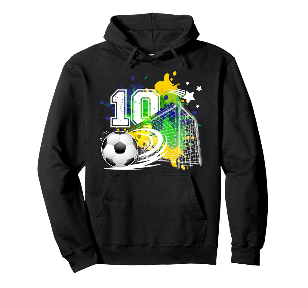 10Th Soccer Birthday Party 10 Year Old Hoodie - Trendy Graphic Men Women - T-Shirt, Sweatshirt, Hoodie