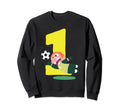 1St Birthday 1 Year Soccer Sweatshirt - Aesthetic Graphic Men Women - T-Shirt, Sweatshirt, Hoodie