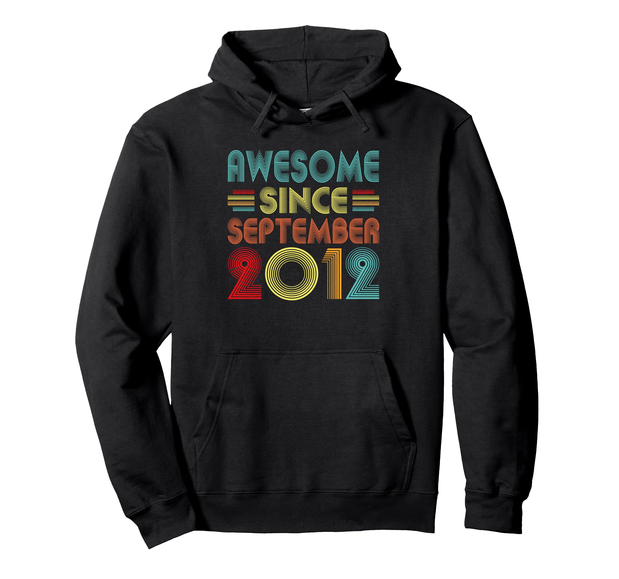 14Th Birthday Awesome Since September 2012 Hoodie - Trendy Graphic Unisex - T-Shirt, Sweatshirt, Hoodie