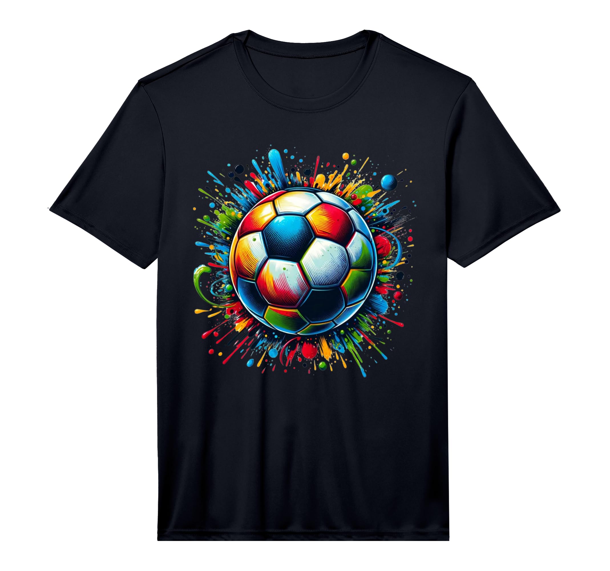 Soccer Ball Paint Splatter Soccer T-Shirt - Unique Graphic Men Women - T-Shirt, Sweatshirt, Hoodie