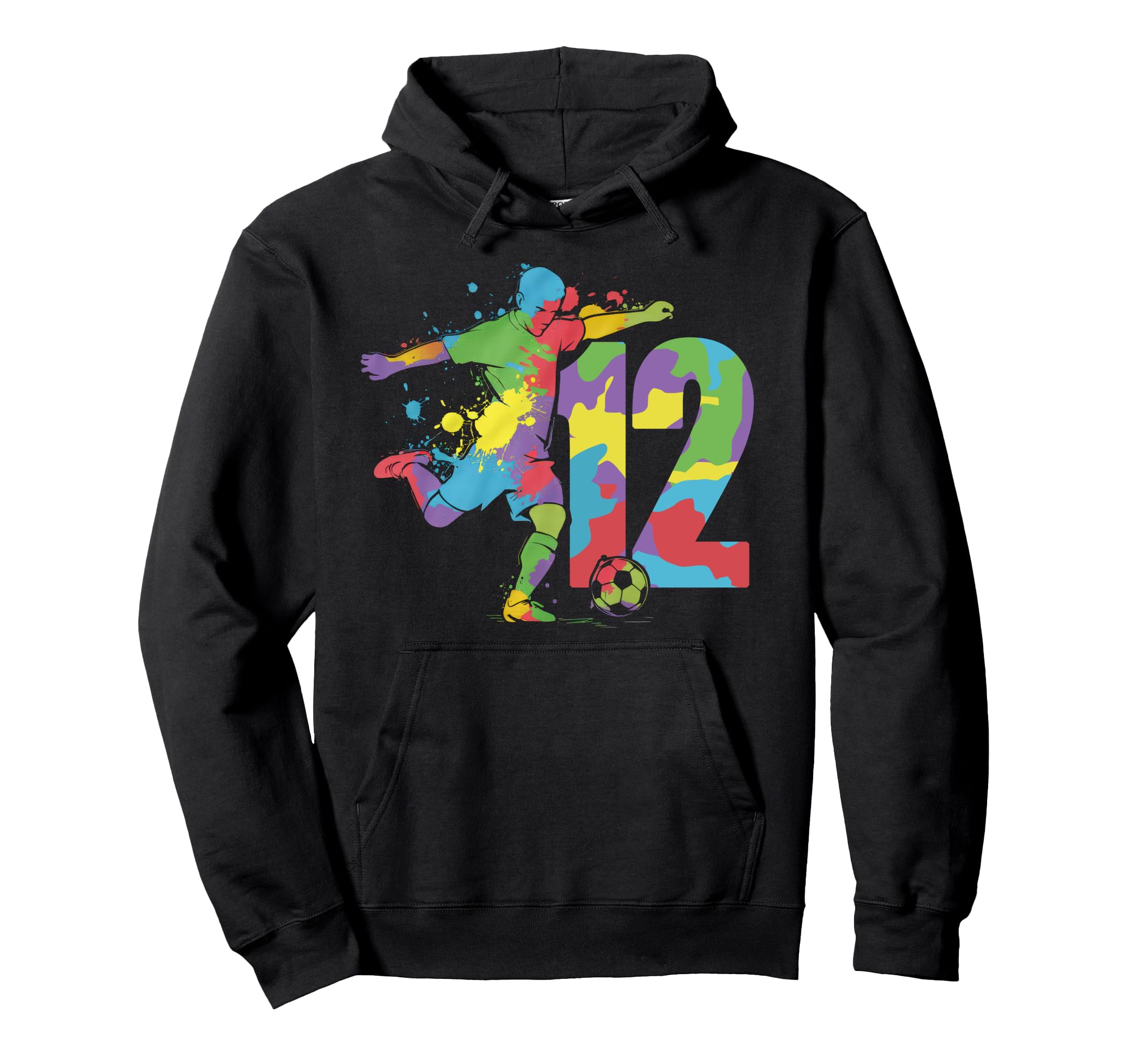 12 Soccer Birthday Gift Soccer Fan Hoodie - Custom Art Print Men Women - T-Shirt, Sweatshirt, Hoodie