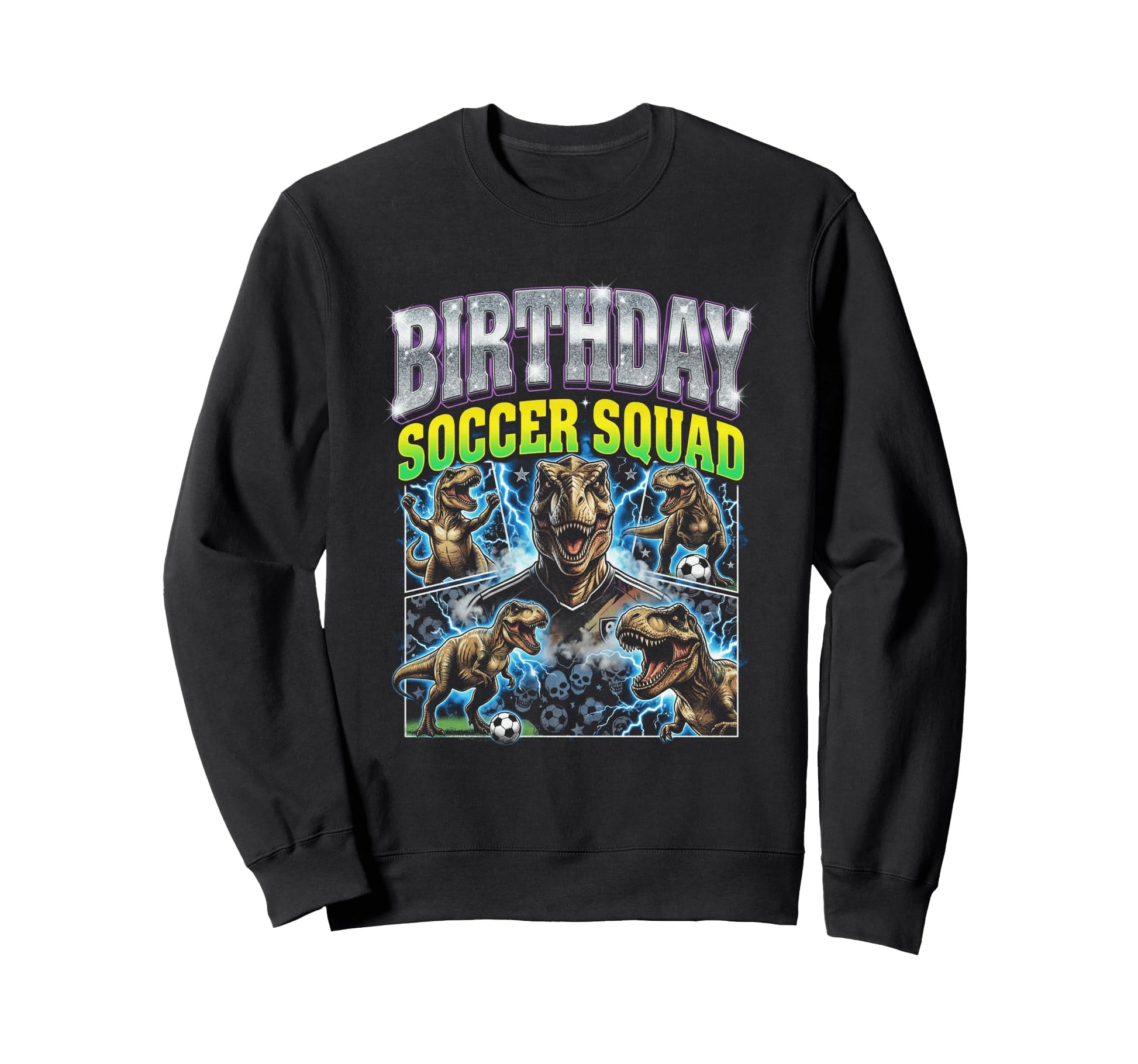 Funny Dinosaur Soccer Squad Player Sweatshirt - Unique Graphic Men Women - T-Shirt, Sweatshirt, Hoodie