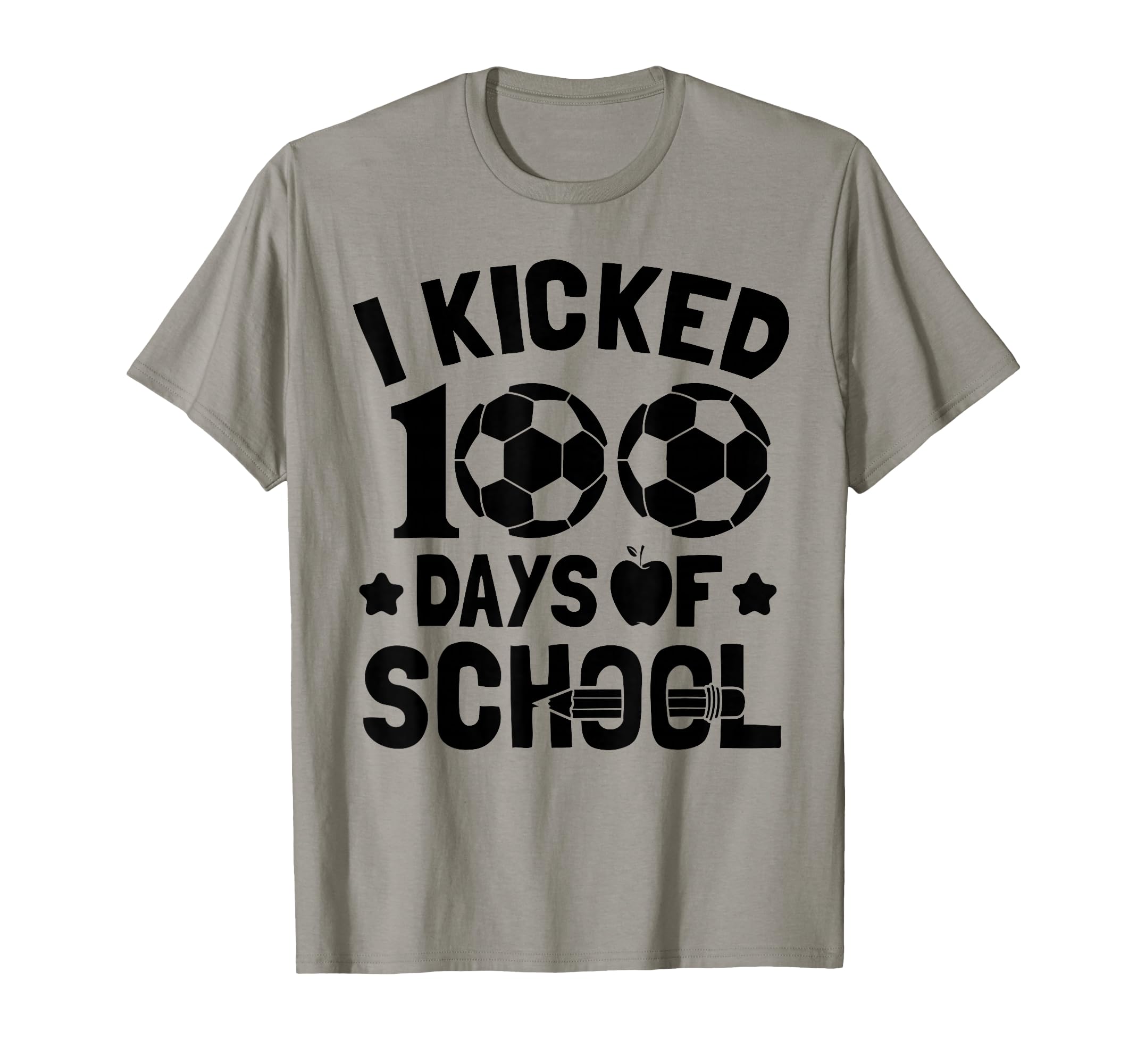 I Kicked 100 Days School Soccer Lovers T-Shirt - Graphic Print for Adults - T-Shirt, Sweatshirt, Hoodie