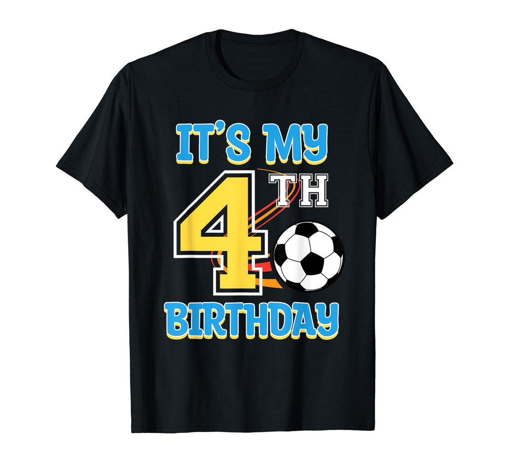 Soccer Player 4Th Birthday Football Sports T-Shirt - Unique Graphic Unisex - T-Shirt, Sweatshirt, Hoodie