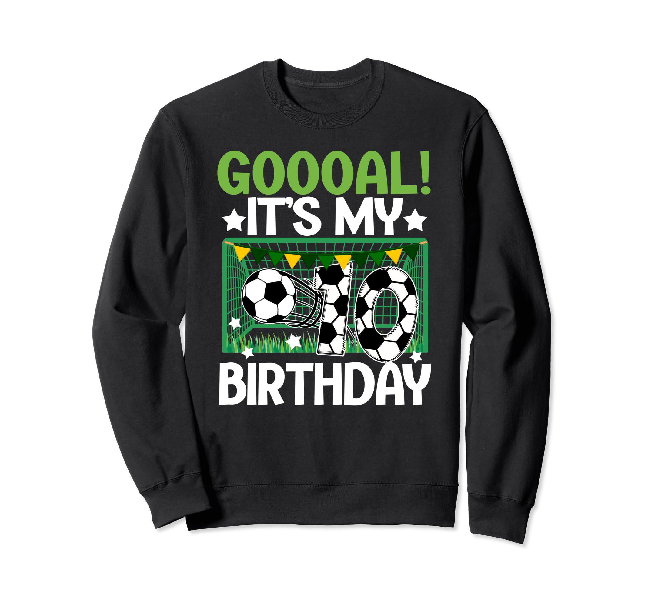 10Th Birthday Party Soccer Ten Year Sweatshirt - Graphic Print for Adults - T-Shirt, Sweatshirt, Hoodie