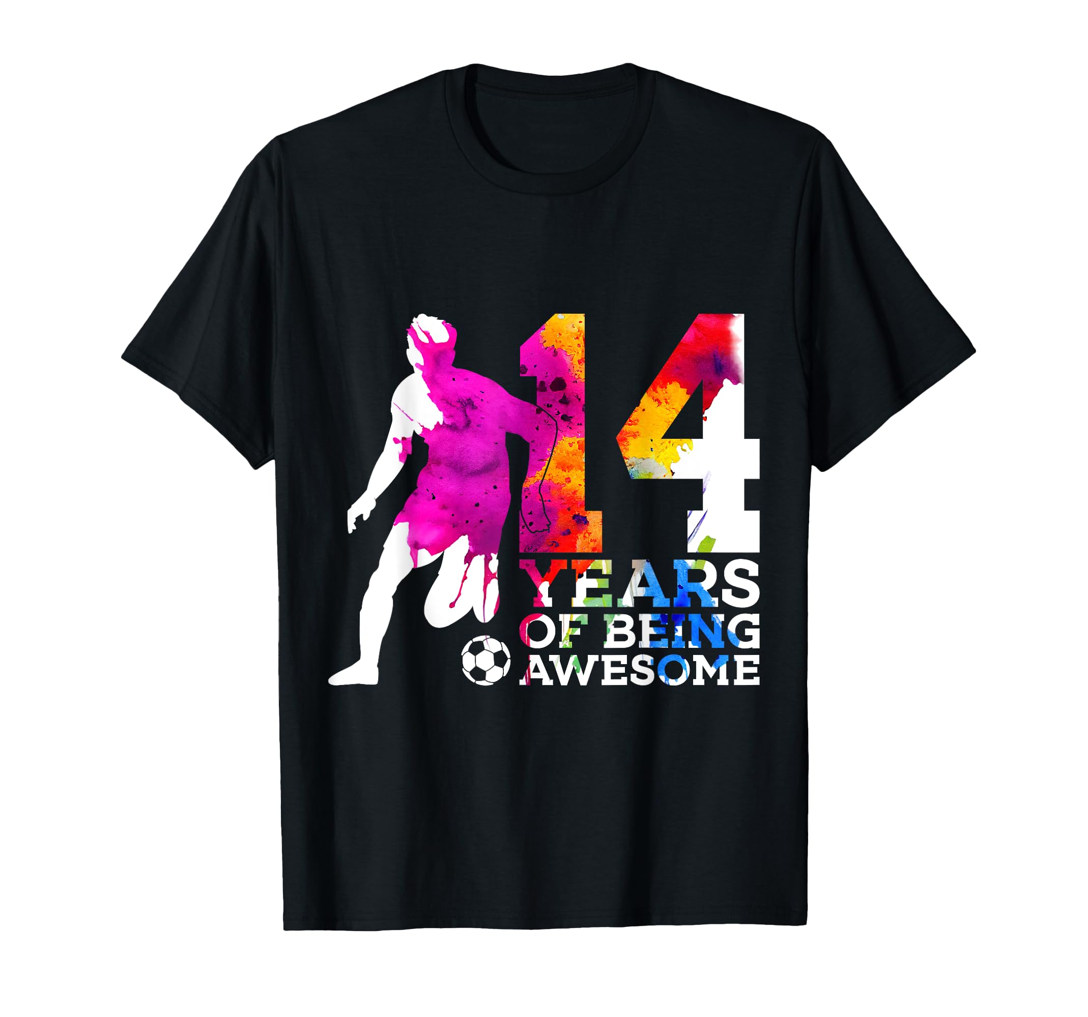 14 Years Being Awesome Soccer 14Th T-Shirt - Graphic Print for Adults - T-Shirt, Sweatshirt, Hoodie