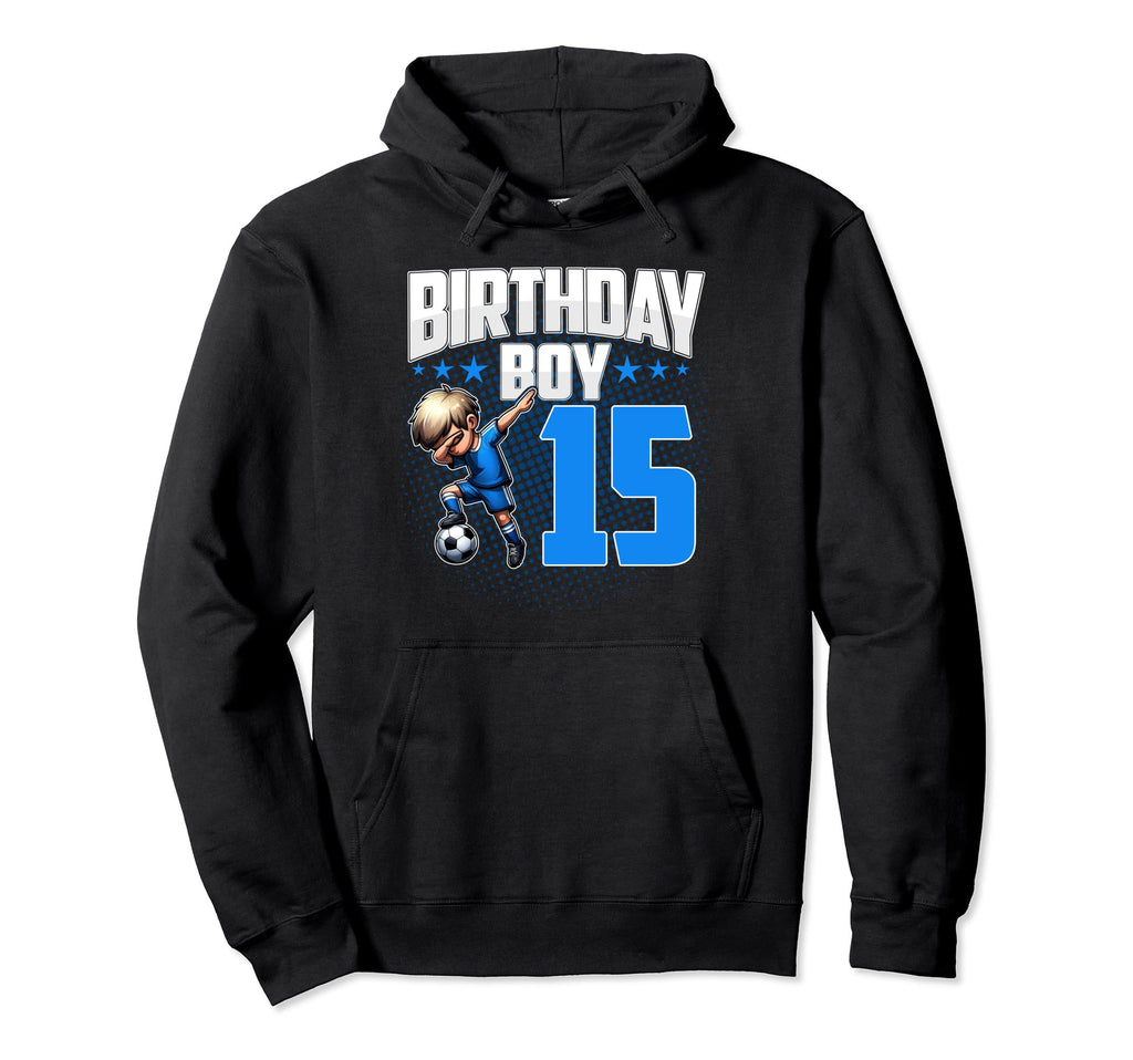 15Th Birthday Soccer Dabbing 15 Years Hoodie - Minimalist Print for Adults - T-Shirt, Sweatshirt, Hoodie