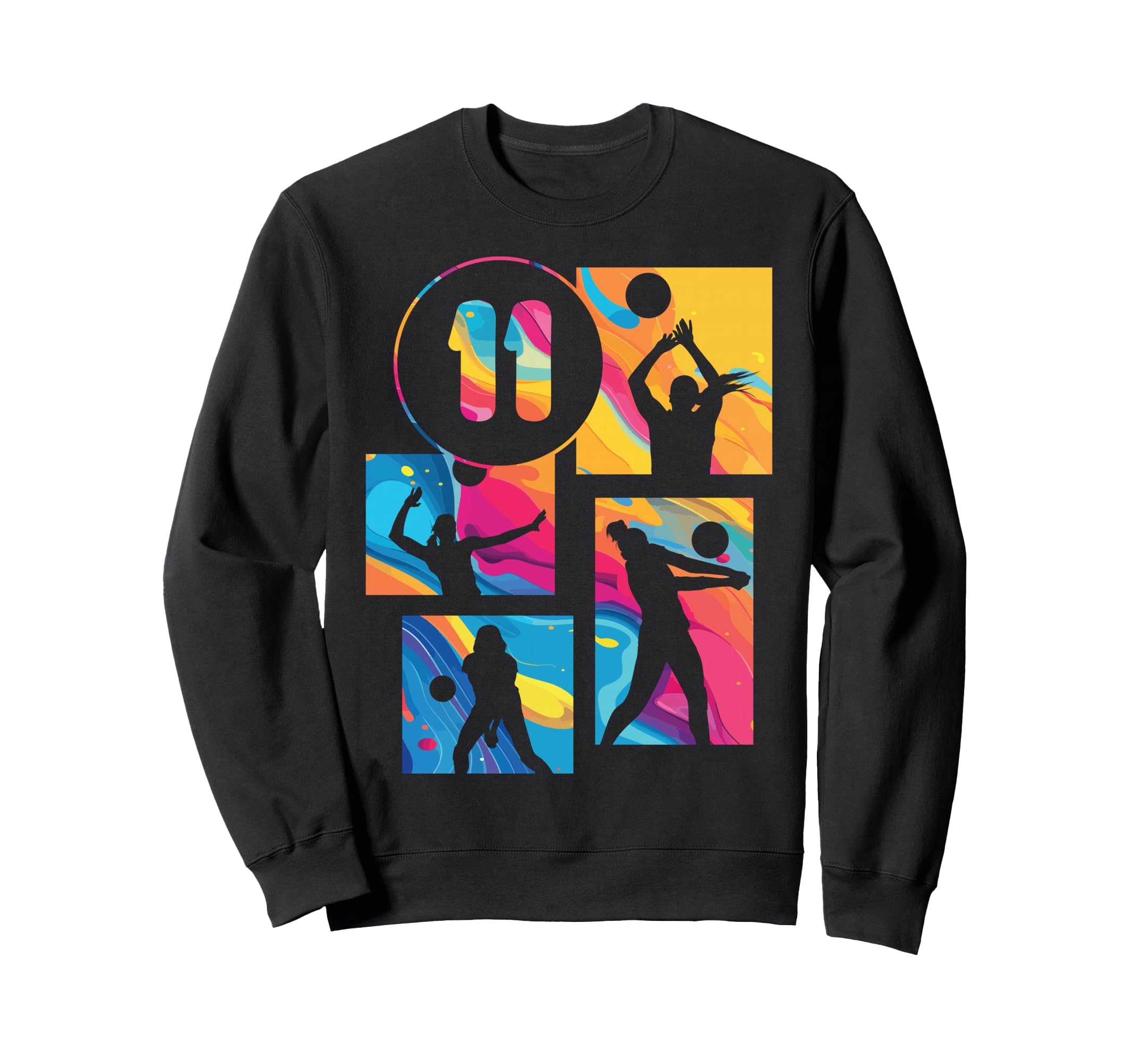 11Th Birthday Volleyball Player Sweatshirt - Graphic Print Unisex - T-Shirt, Sweatshirt, Hoodie