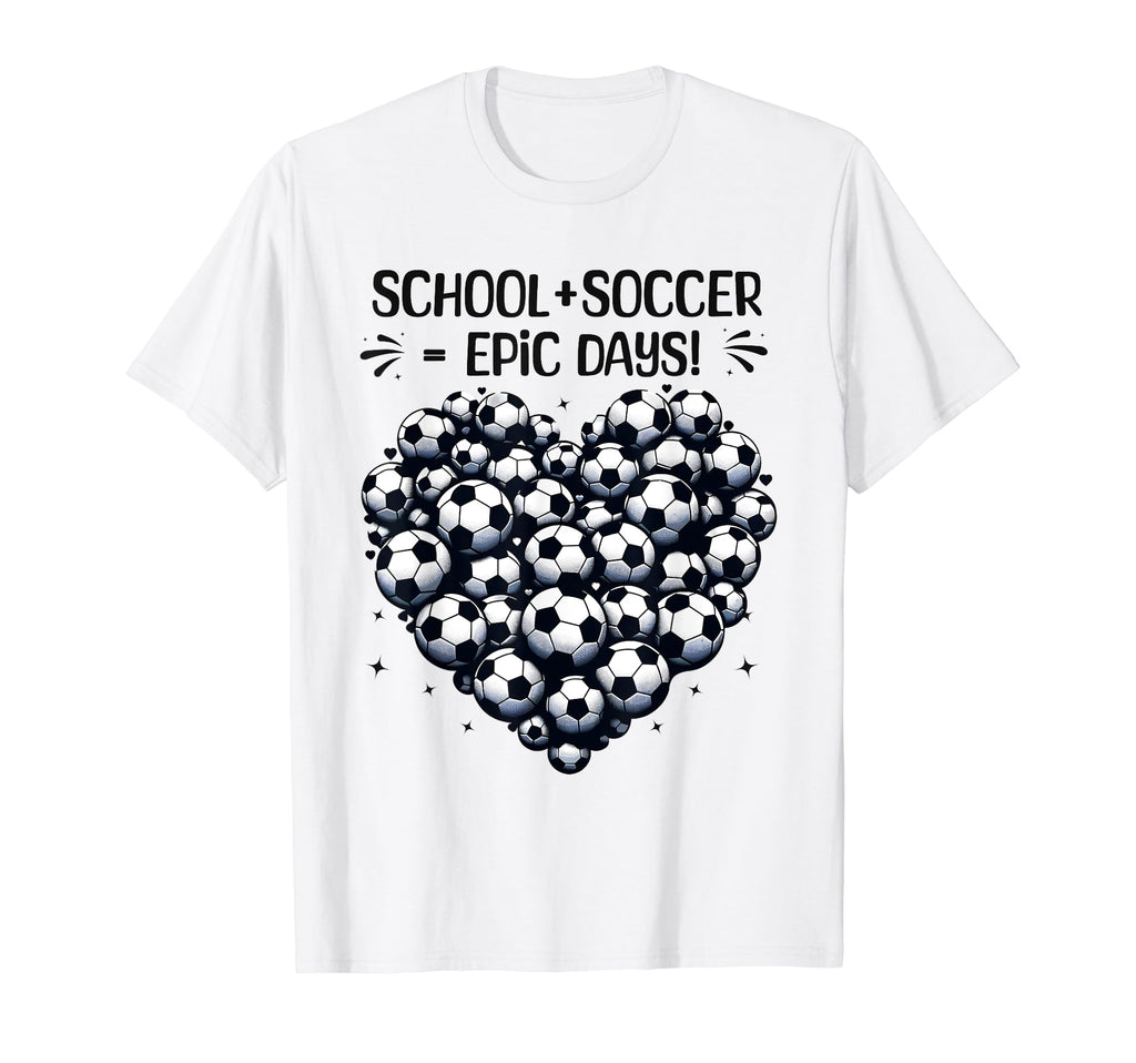 100 Days School Soccer Heart Love 100Th Day T-Shirt - Graphic Print Unisex - T-Shirt, Sweatshirt, Hoodie