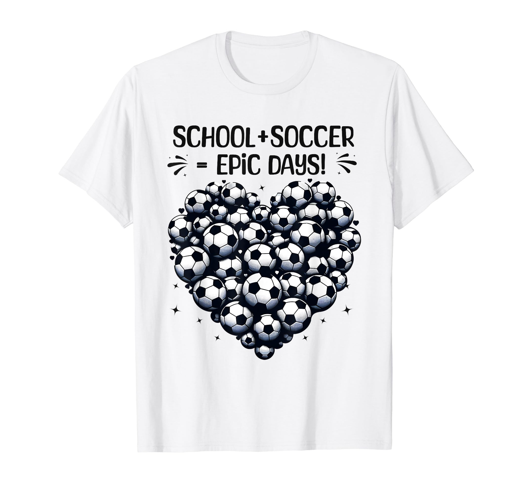 100 Days School Soccer Heart Love 100Th Day T-Shirt - Graphic Print Unisex - T-Shirt, Sweatshirt, Hoodie