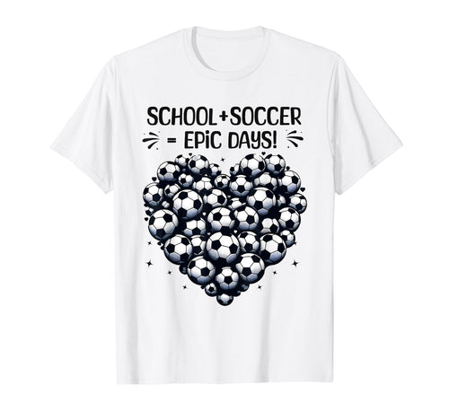 100 Days School Soccer Heart Love 100Th Day T-Shirt - Graphic Print Unisex - T-Shirt, Sweatshirt, Hoodie