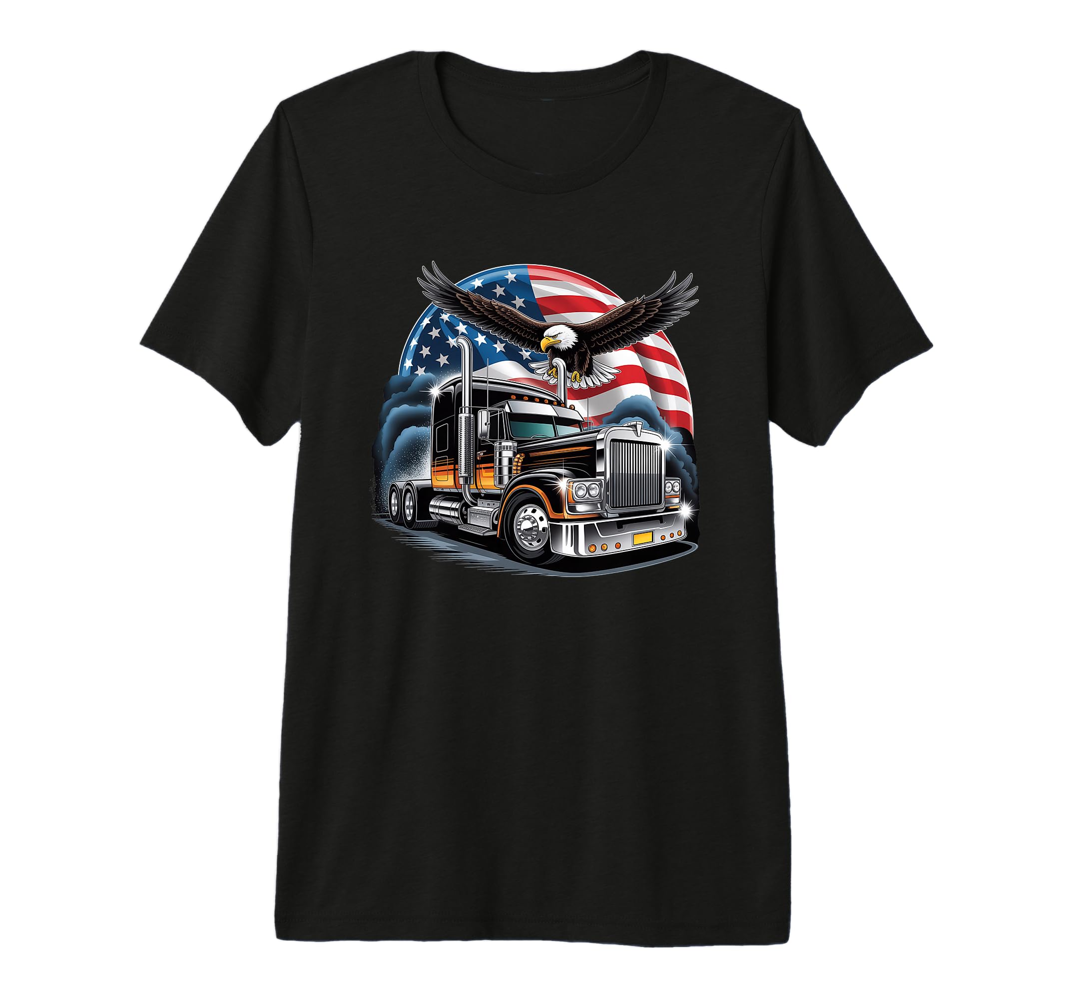 American Flag Trucker Dad Big Rig T-Shirt - Aesthetic Graphic Unisex - T-Shirt, Sweatshirt, Hoodie