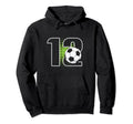 12Th Birthday Soccer Player Football 12 Hoodie - Trendy Graphic for Adults - T-Shirt, Sweatshirt, Hoodie