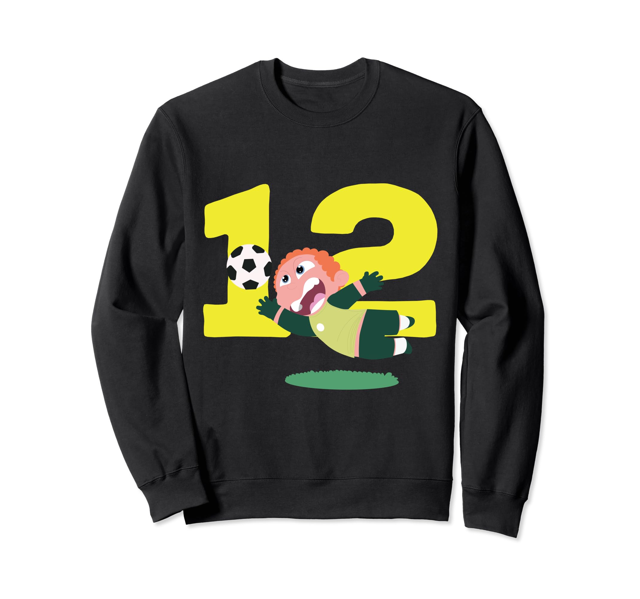 12Th Birthday 12 Years Soccer Sweatshirt - Aesthetic Graphic for Adults - T-Shirt, Sweatshirt, Hoodie