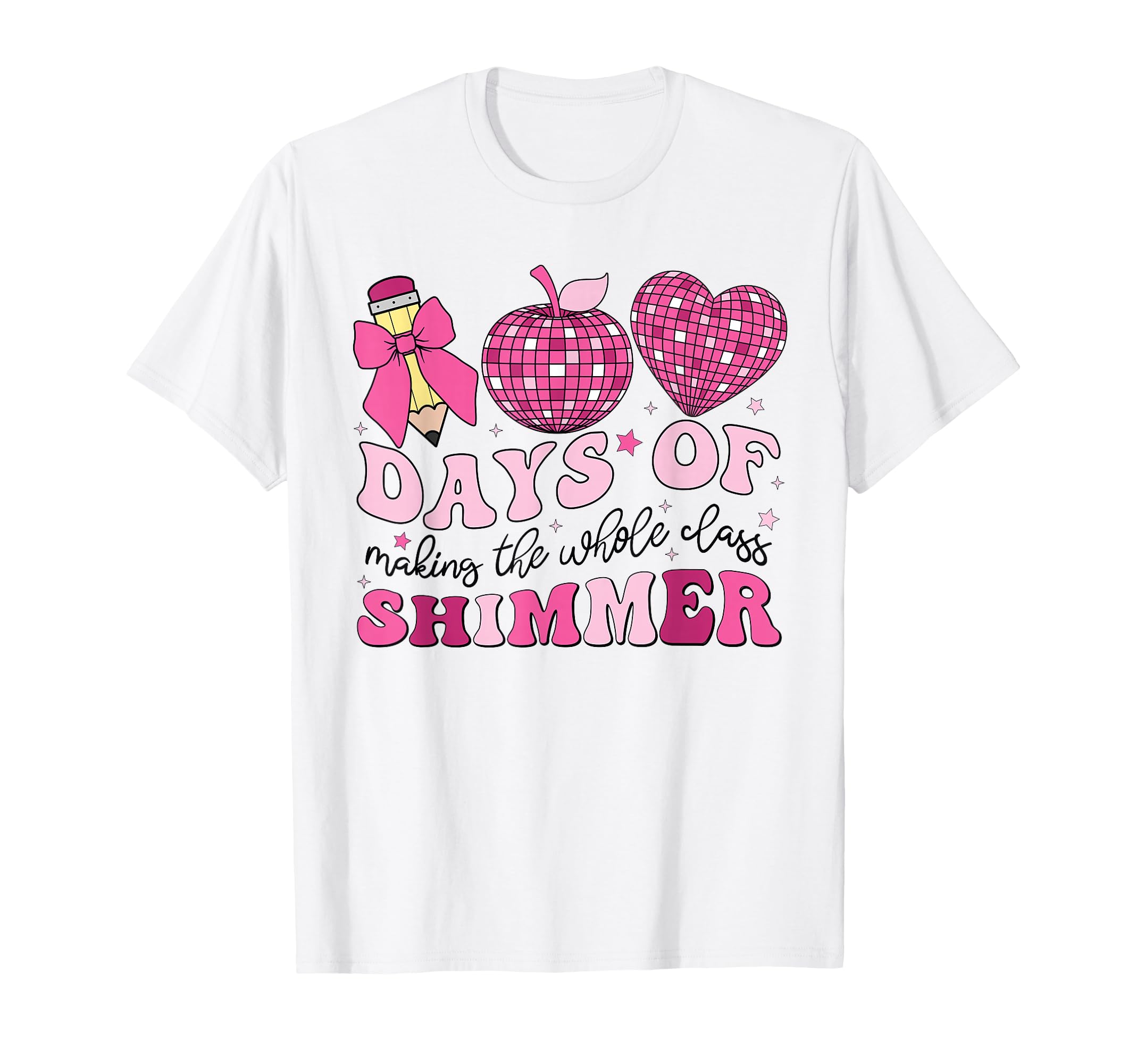 100 Days School Teachers Coquette Bow T-Shirt - Novelty Apparel Unisex - T-Shirt, Sweatshirt, Hoodie