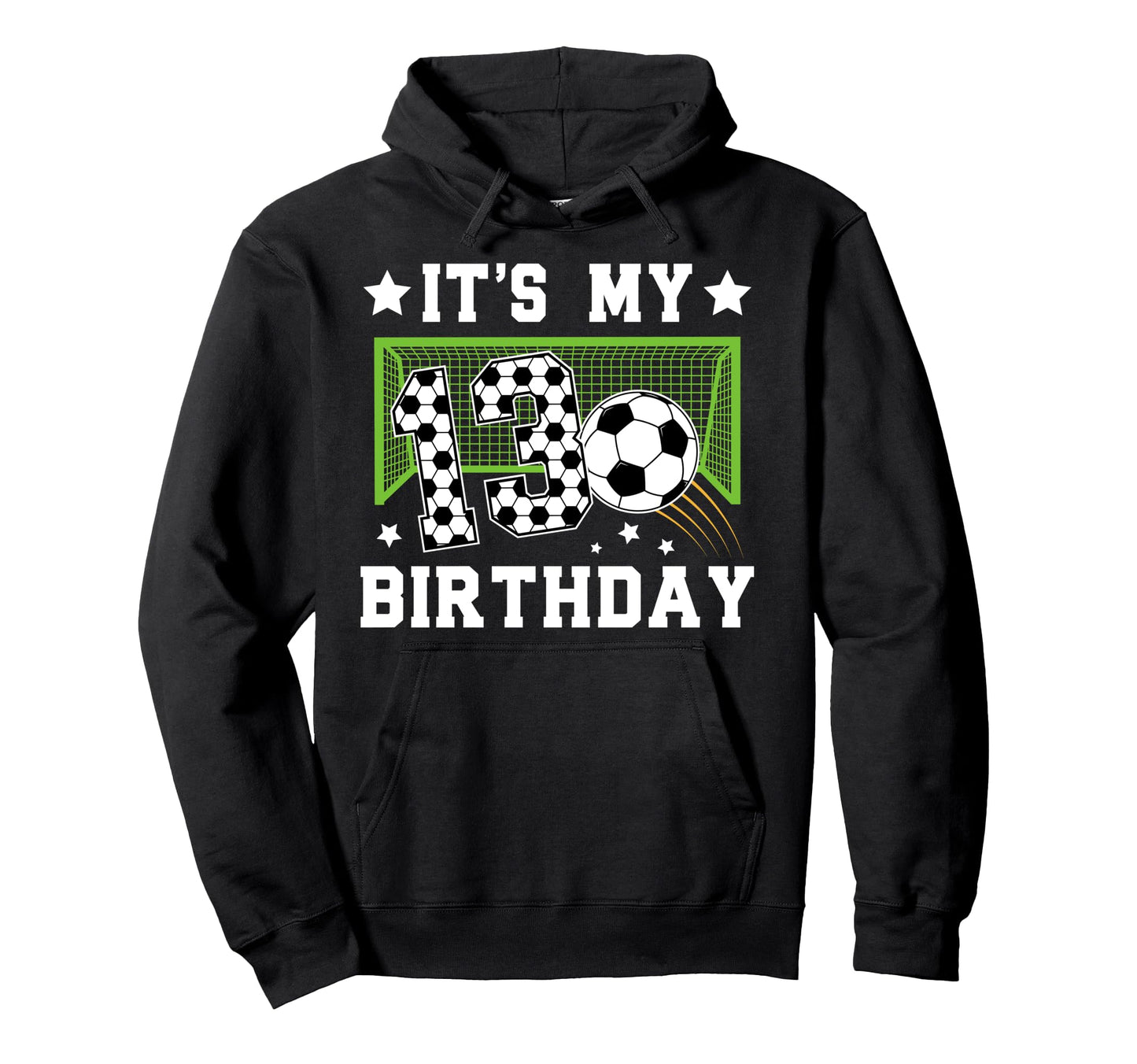 13Th Birthday Soccer 13 Year Old Hoodie - Novelty Apparel for Adults - T-Shirt, Sweatshirt, Hoodie