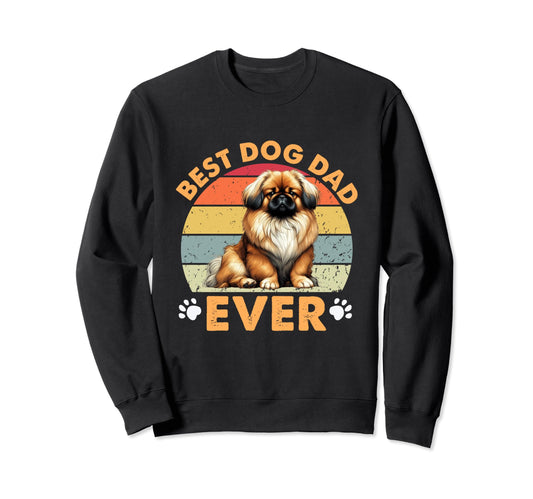 Best Pekingese Dog Dad Ever Funny Sweatshirt - Minimalist Print Men Women - T-Shirt, Sweatshirt, Hoodie