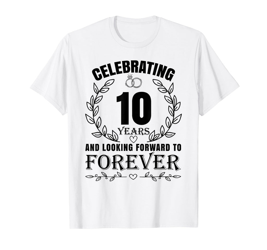 10Th Wedding Anniversary Couples T-Shirt - Trendy Graphic for Adults - T-Shirt, Sweatshirt, Hoodie