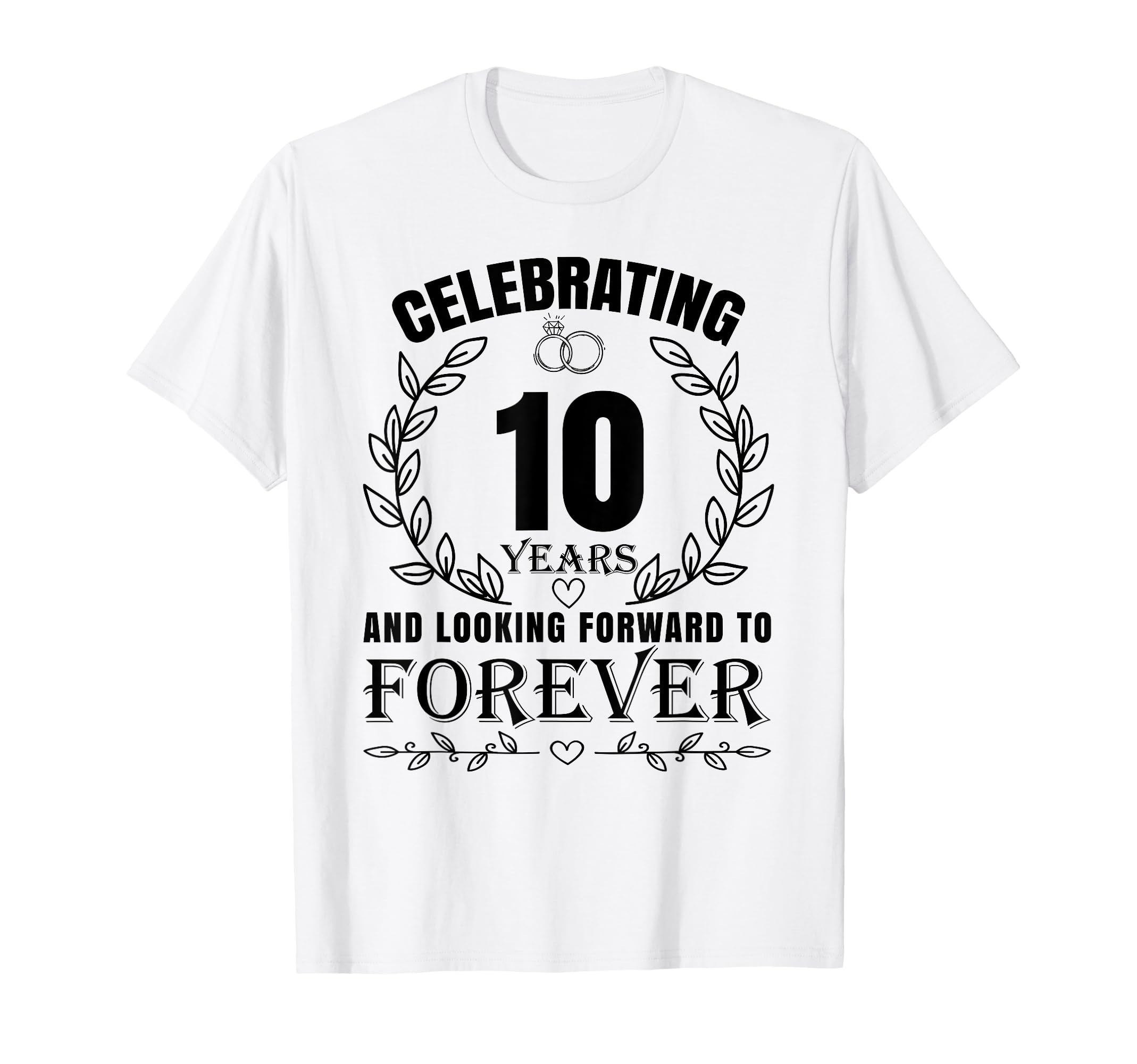 10Th Wedding Anniversary Couples T-Shirt - Trendy Graphic for Adults - T-Shirt, Sweatshirt, Hoodie