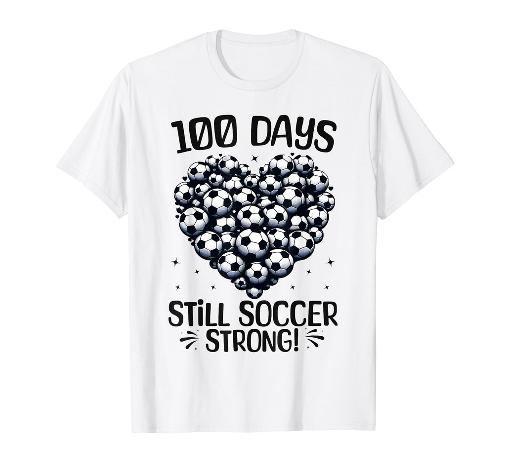 100 Days School Soccer Heart Love 100Th T-Shirt - Minimalist Print Unisex - T-Shirt, Sweatshirt, Hoodie