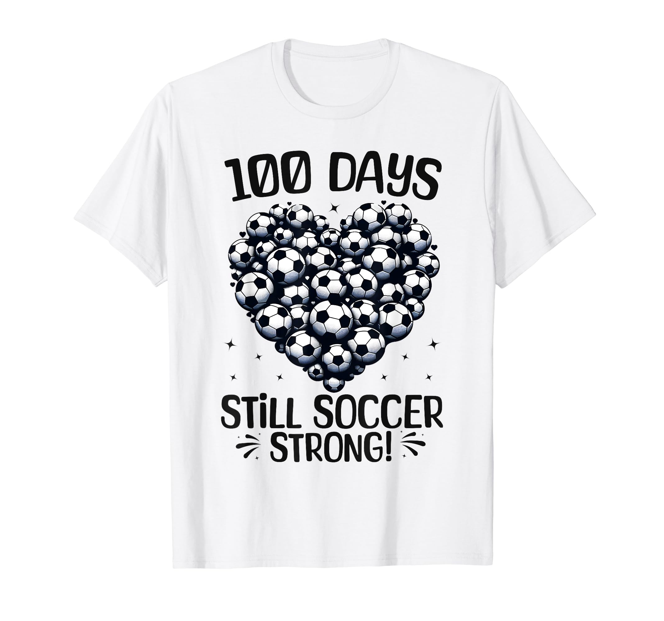 100 Days School Soccer Heart Love 100Th T-Shirt - Minimalist Print Unisex - T-Shirt, Sweatshirt, Hoodie