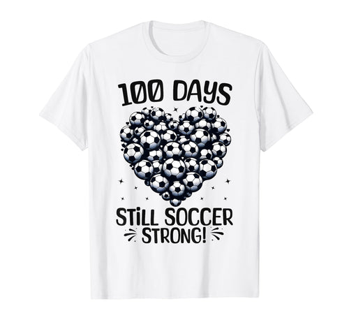 100 Days School Soccer Heart Love 100Th T-Shirt - Minimalist Print Unisex - T-Shirt, Sweatshirt, Hoodie