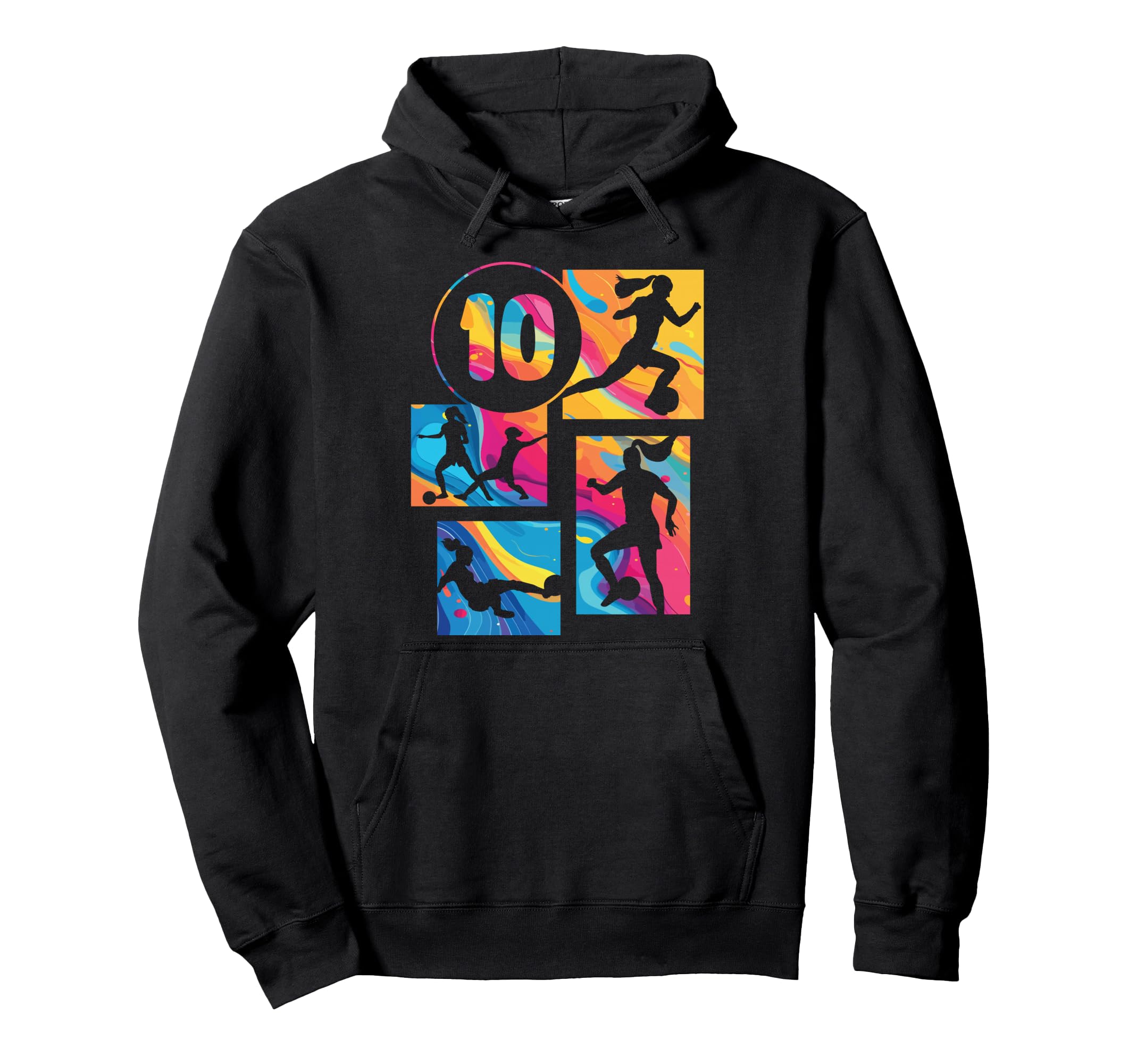 10Th Birthday Soccer Player Football 10 Hoodie - Unique Graphic Men Women - T-Shirt, Sweatshirt, Hoodie
