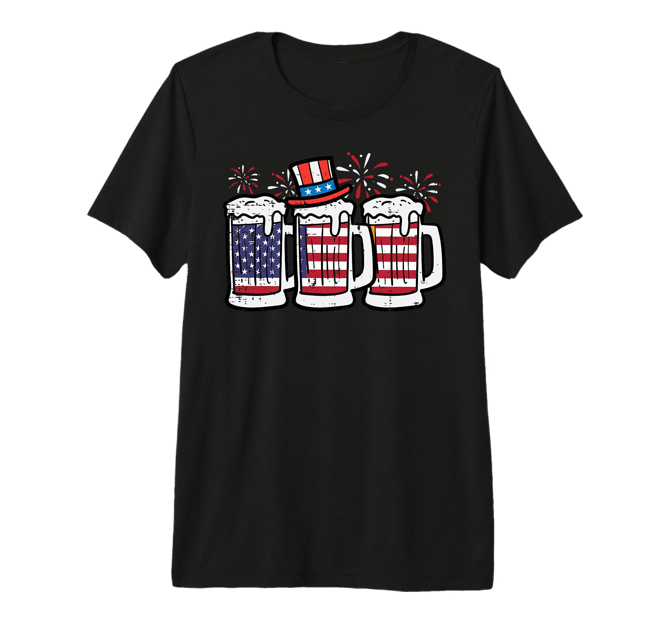 4Th July American Flag Mugs T-Shirt - Minimalist Print Men Women - T-Shirt, Sweatshirt, Hoodie