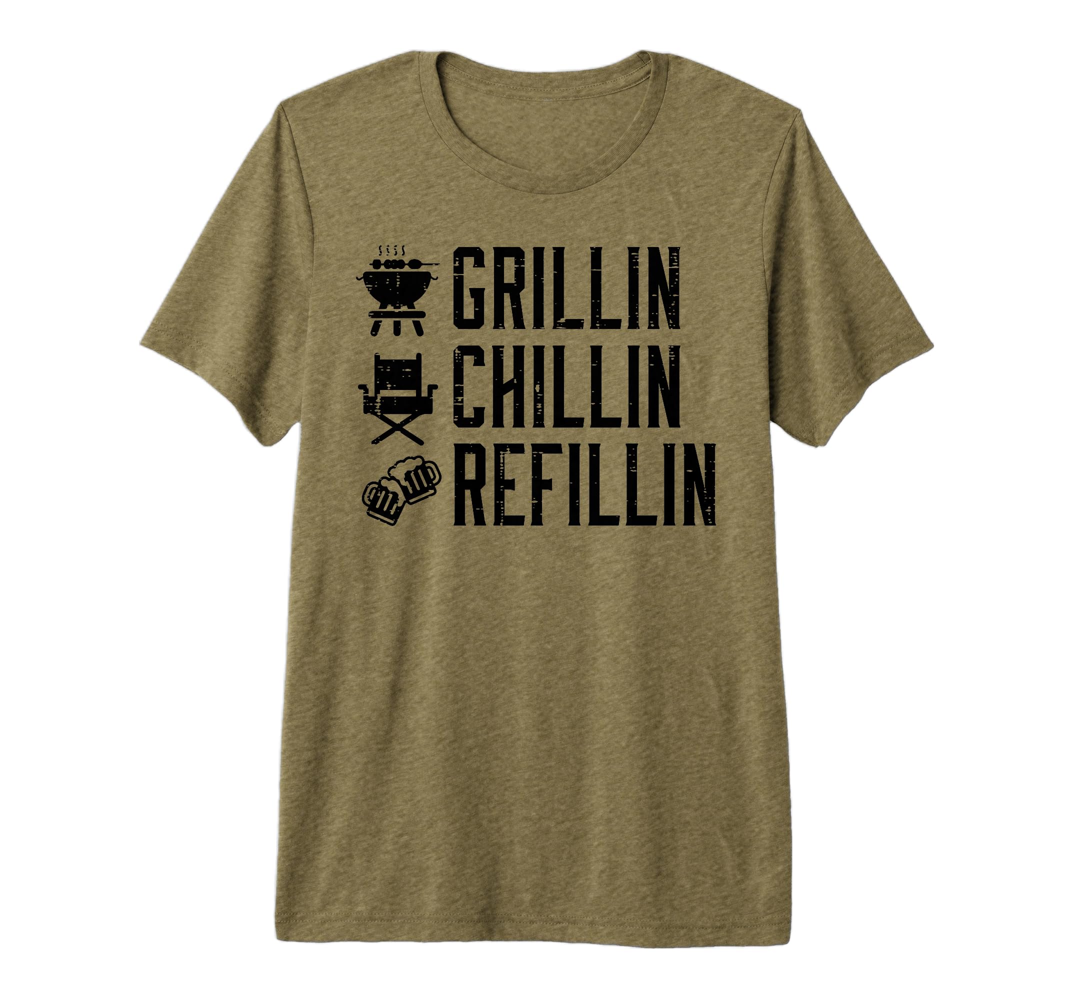 Grillin Chillin Refillin Funny Barbecue Bbq T-Shirt - Graphic Print Unisex - T-Shirt, Sweatshirt, Hoodie