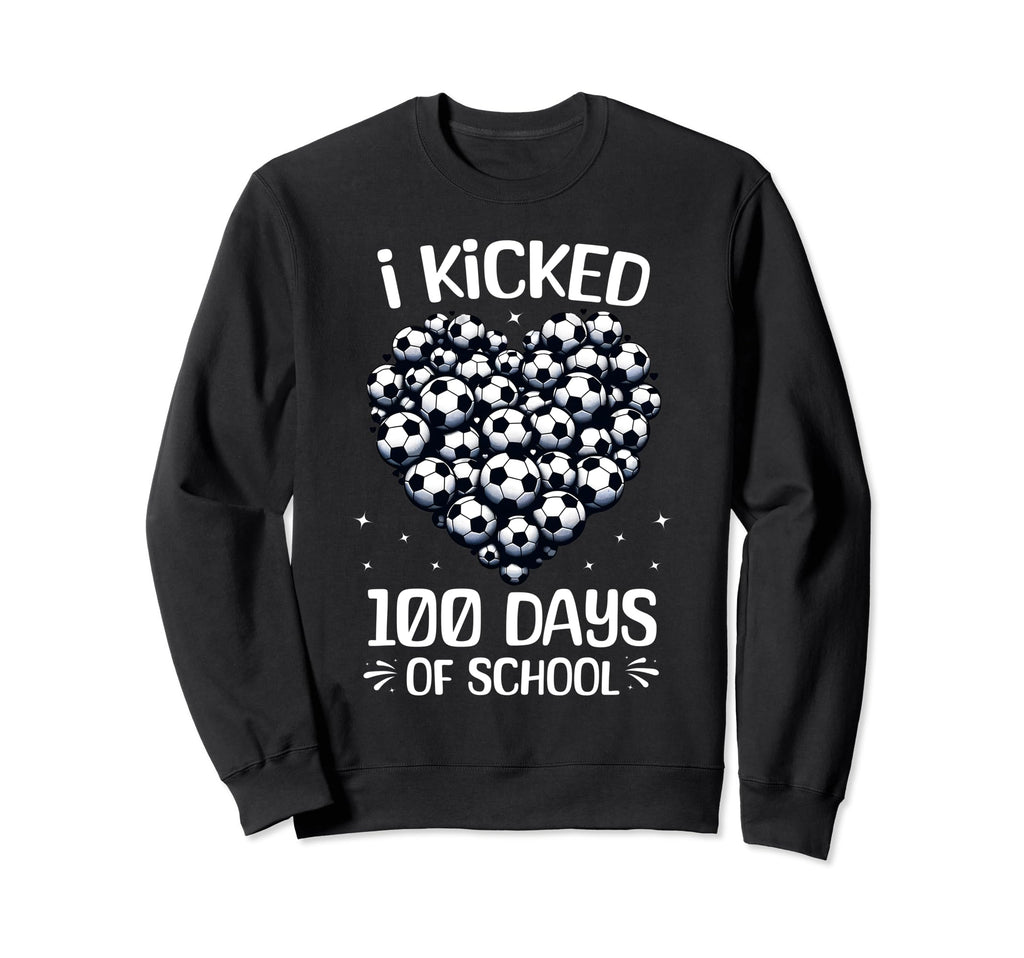 100 Days School Soccer Heart Love Sweatshirt - Novelty Apparel Men Women - T-Shirt, Sweatshirt, Hoodie