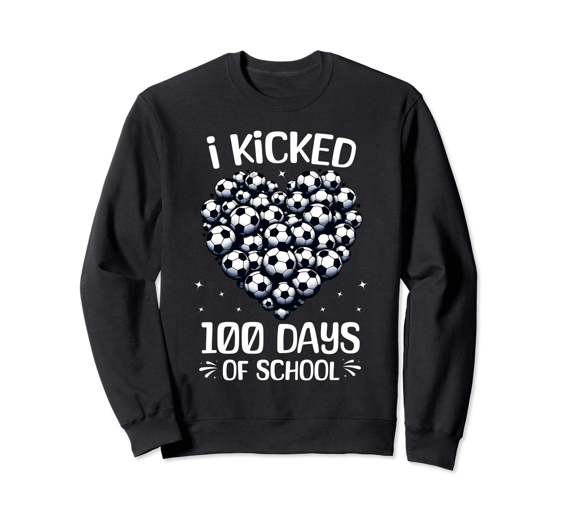 100 Days School Soccer Heart Love Sweatshirt - Novelty Apparel Men Women - T-Shirt, Sweatshirt, Hoodie