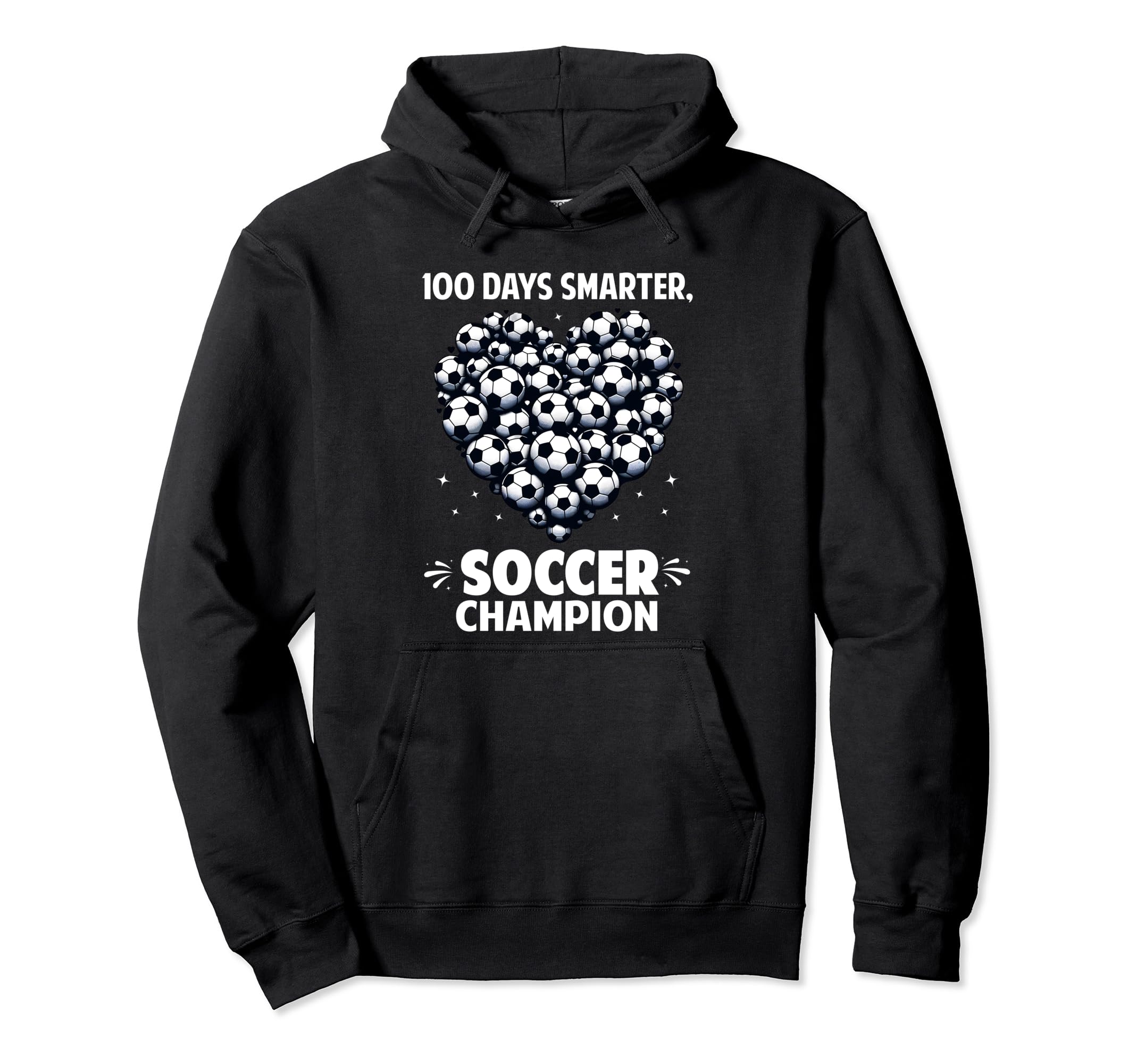 100 Days School Soccer Heart Love Hoodie - Casual Everyday Wear for Adults - T-Shirt, Sweatshirt, Hoodie