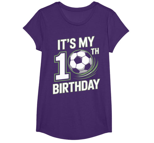 10Th Birthday Kicking Off Soccer Year T-Shirt - Aesthetic Graphic Men Women - T-Shirt, Sweatshirt, Hoodie