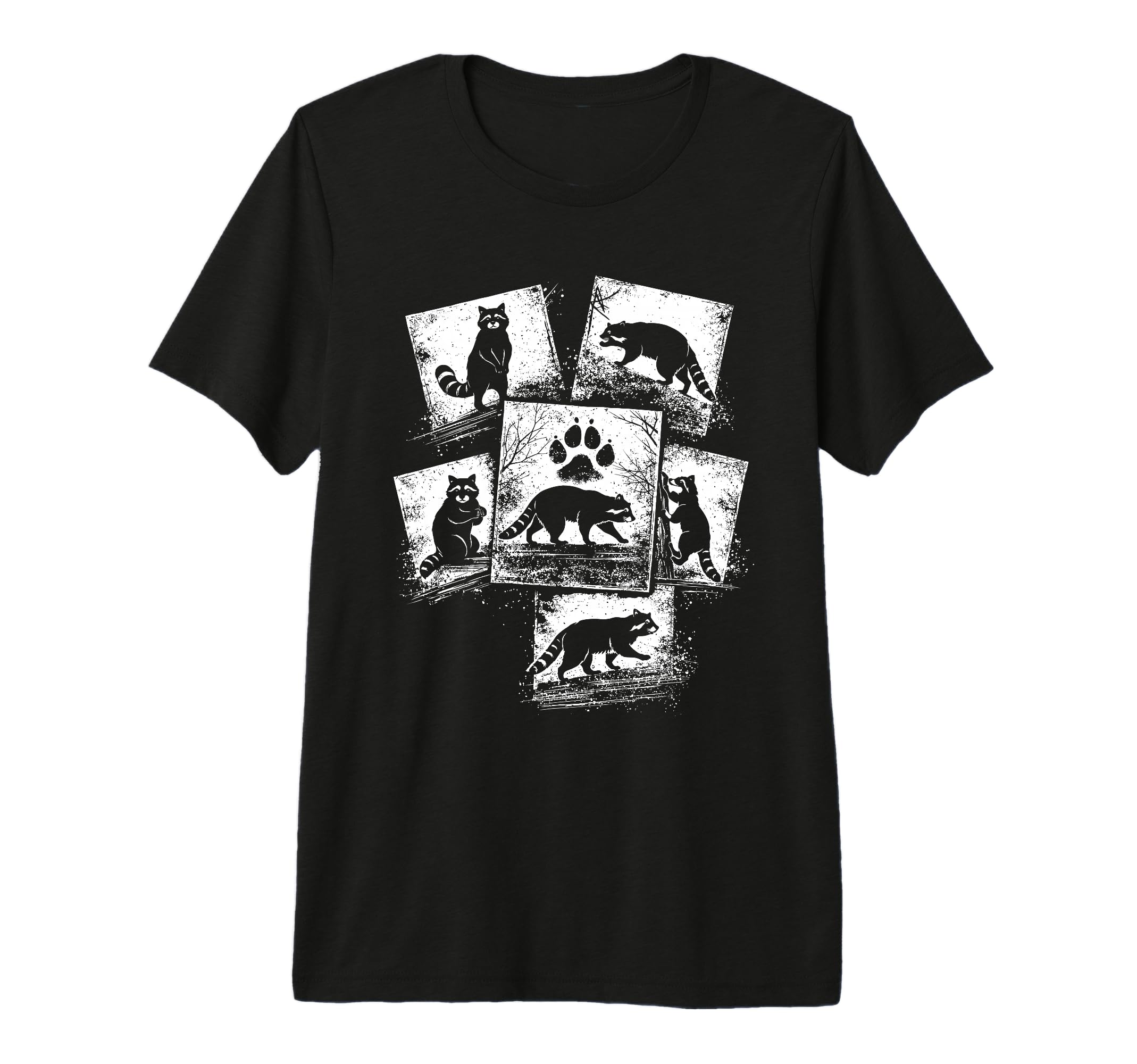 Raccoon Collage Trash Panda Animal Tri T-Shirt - Unique Graphic for Adults - T-Shirt, Sweatshirt, Hoodie