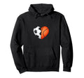 Split Heart Soccer Basketball Hoodie - Fun Novelty Design Men Women - T-Shirt, Sweatshirt, Hoodie