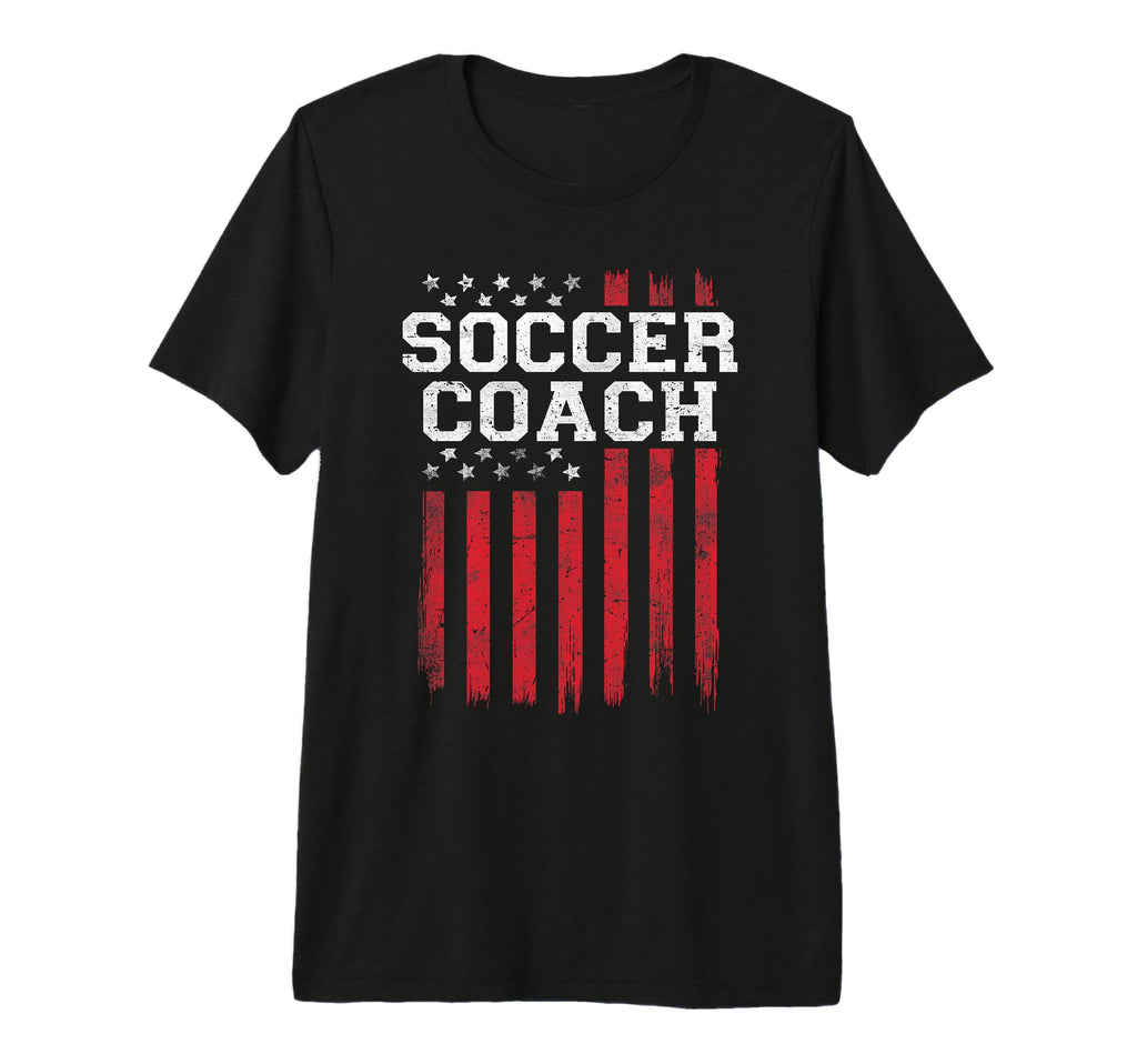 Soccer Coach Proud American Flag Usa T-Shirt - Novelty Apparel Men Women - T-Shirt, Sweatshirt, Hoodie